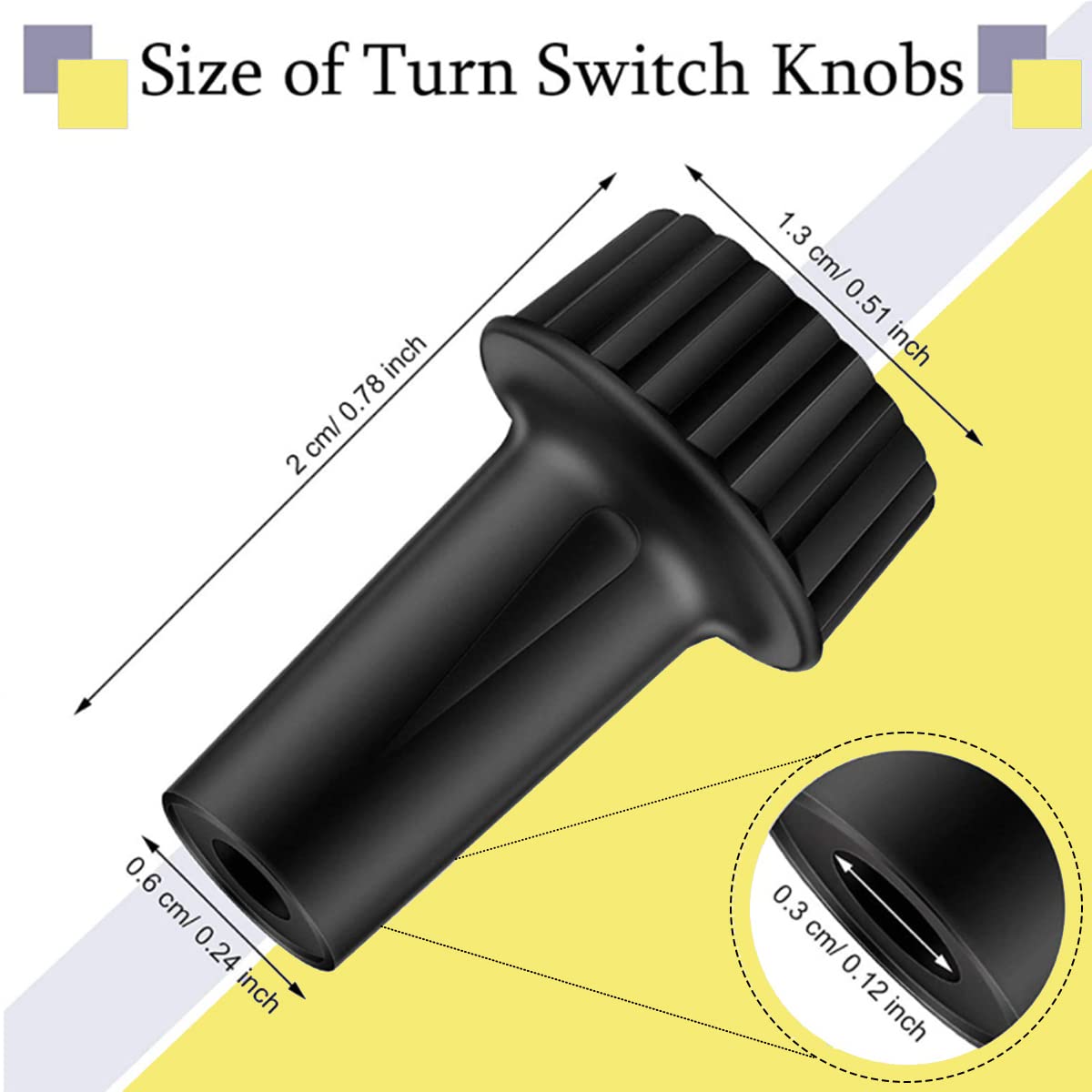 Venforze 4 Packs Standard Lamp Switch Replacement, Light Lamp Turn On/Off Switch Knobs Replacement (20mm-4pcs)