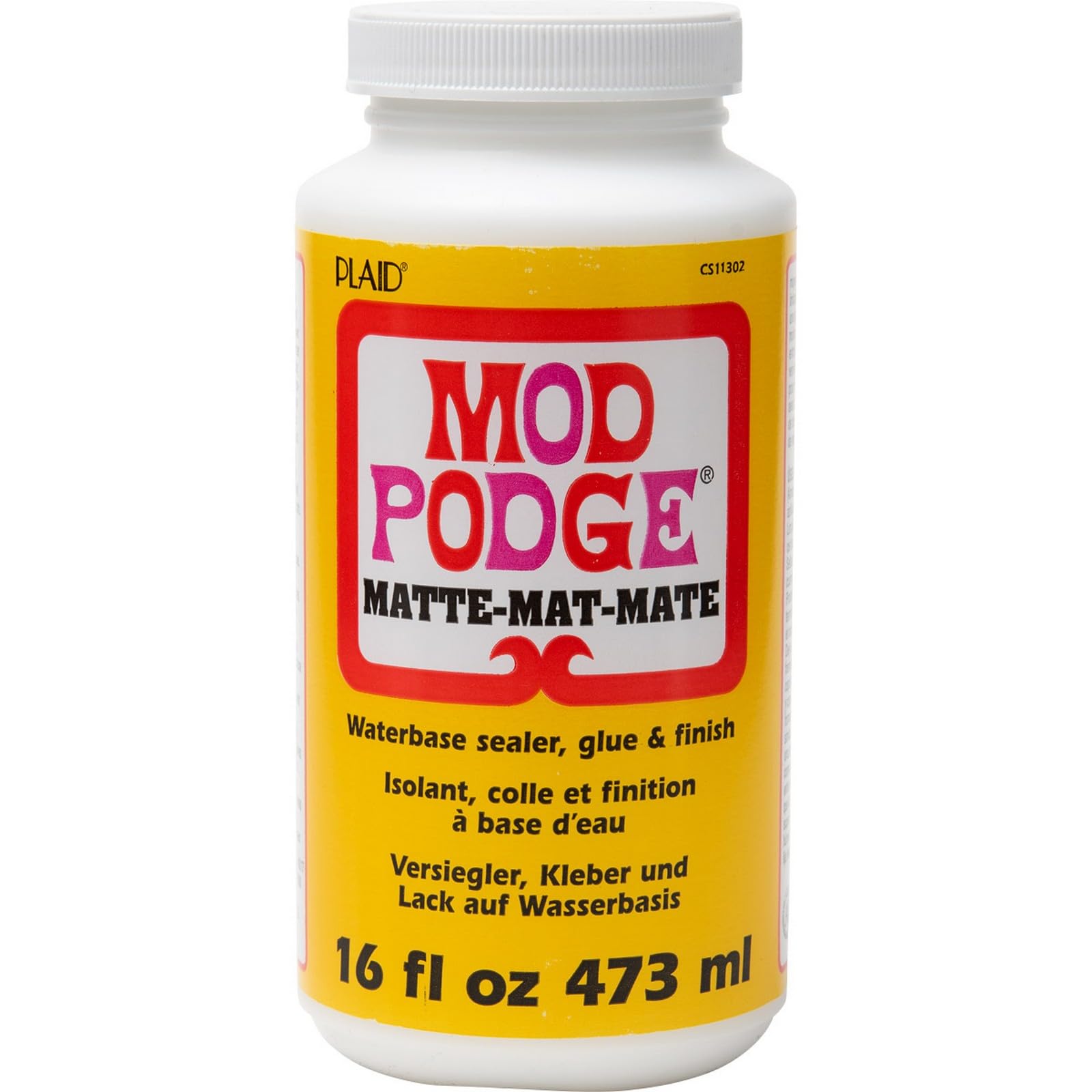 Mod Podge لاصق ومانع تسرب ومُنهٍ غير لامع: حل حرفي شامل - سريع الجفاف وسهل التنظيف للخشب والورق والأقمشة والمزيد. غير سام - اصنع بثقة، صنع في الولايات المتحدة الأمريكية، 16 أونصة، عبوة واحدة.