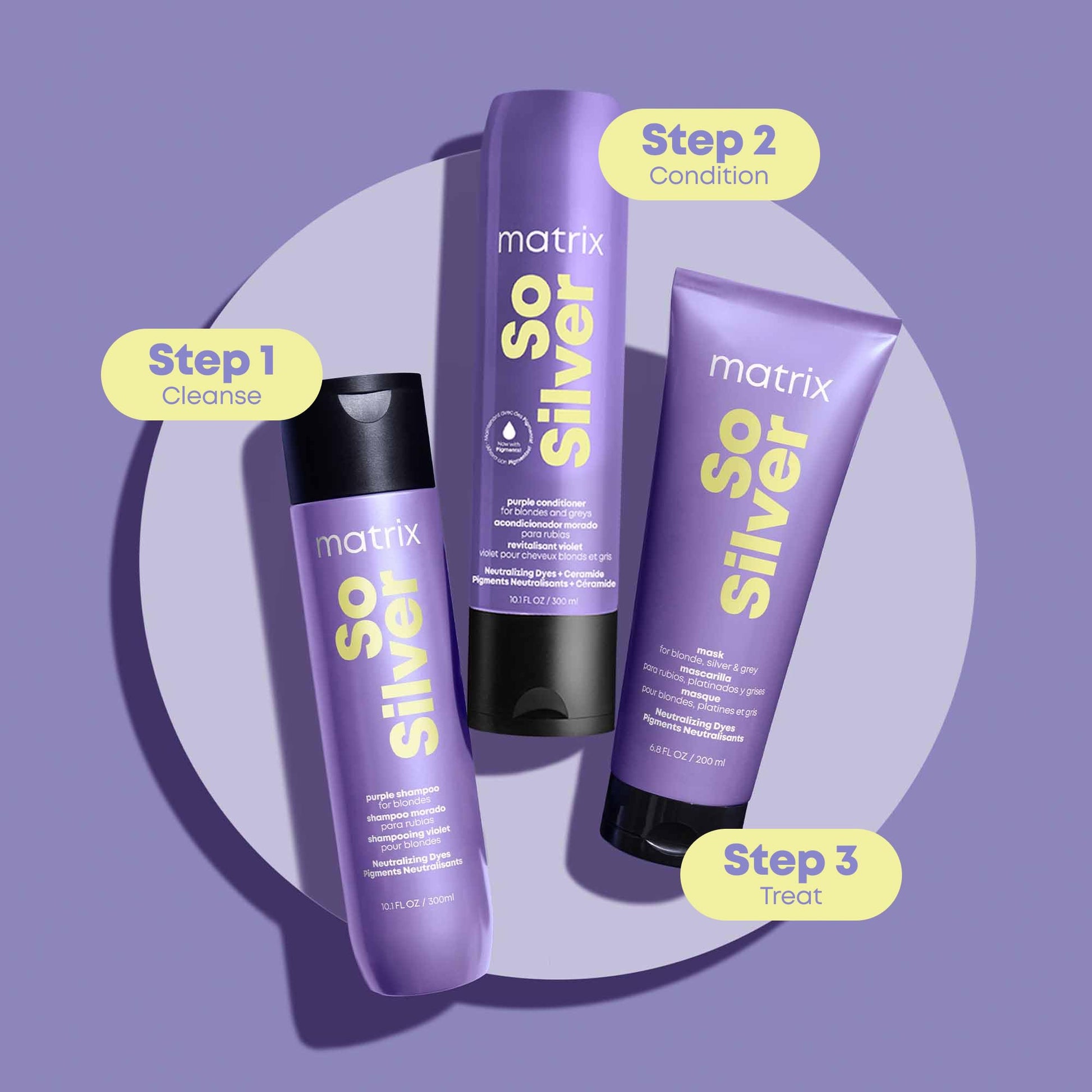Matrix So Silver Purple Shampoo - Eliminates Brassiness, Restores Cool Blonde Color, With Color Depositing & Brightening Technology, Vegan, 10.1 Fl. Oz.
