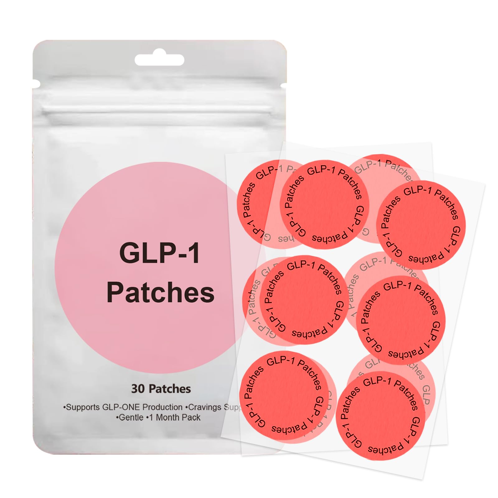 USHJNV GLP-1 Patch -8-Hour Long-Lasting Formula Support - Suitable for Men and Women's Body Care Patches - can be Applied to Various Parts of The Body -30 Pieces Set.
