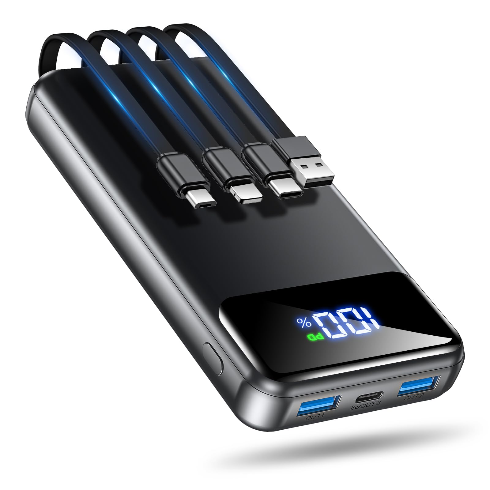 OHOVIV Portable Charger Power Bank 50000mAh Battery Pack, 22.5W Fast Charging PowerBank with Built in Cables,Travel Camping Essential USB-C Portable Phone Charger for iPhone Samsung Pixel Android iPad