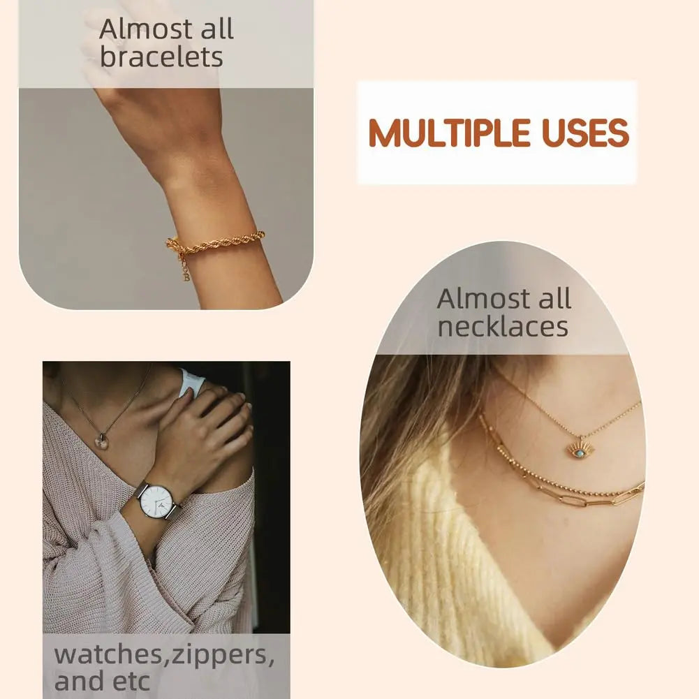 PEOUWNES 2 Pcs Bracelet Helper Tool Hook, Bracelet Helper to Put on Yourself, Wearing Tool Aid Assistance for Necklace Watch Clasps Zippers Crafts Adjustment(Silver and Rose Gold)