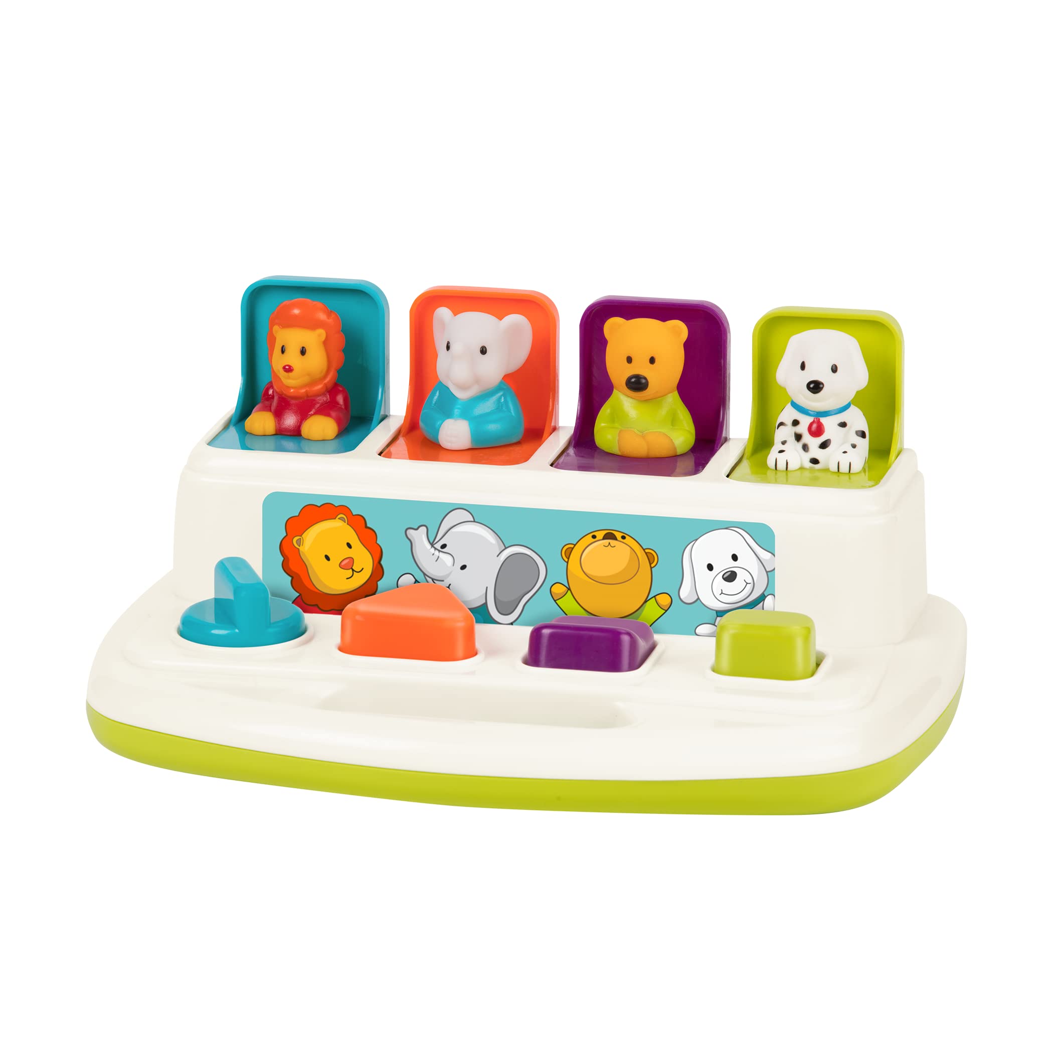 Battat - Cause - And - Effect Toy - Developmental Toy With Buttons & Colors - Color Sorting Animal Toys - For Kids, Toddlers, Babies - 18+ Months - Pop - Up Pals