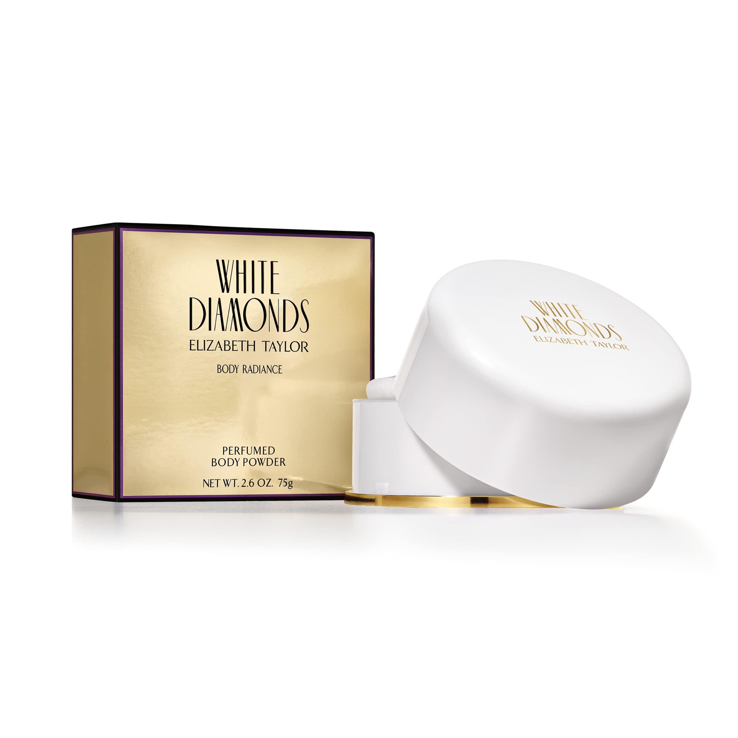 Body Powder for Women by Elizabeth Taylor, White Diamonds, Fragrance with Body Puff, 2.6 Oz