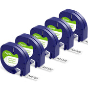 Aonomi Paper White Tape Replace for DYMO Label Maker Refills 91330, Compatible with Dymo Letratag Refills 1/2" x 13' for Dymo 200B LT 100H 100T Plus Labeler, 5-Pack