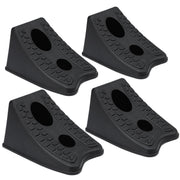 TONDA Wheel Chocks, Heavy Duty Wheel Wedge for Car, Travel Trailer, RV - 8"x4.7"x4.7" - 4 Pack, Black