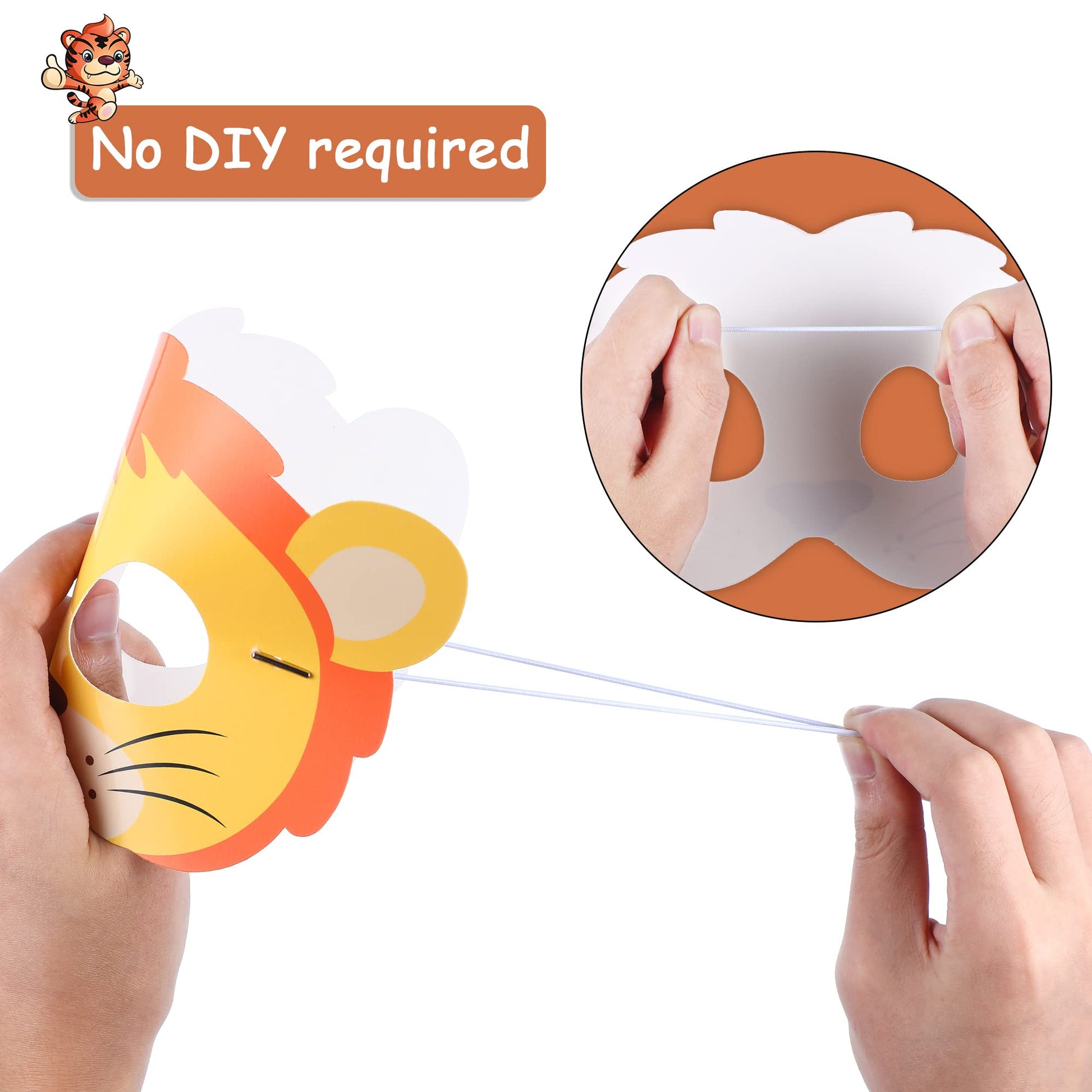 Blulu 16 Pcs Safari Animal Masks for Kids Jungle Zoo Animals Cartoon Masks for Woodland Animal Theme Birthday Party Decorations