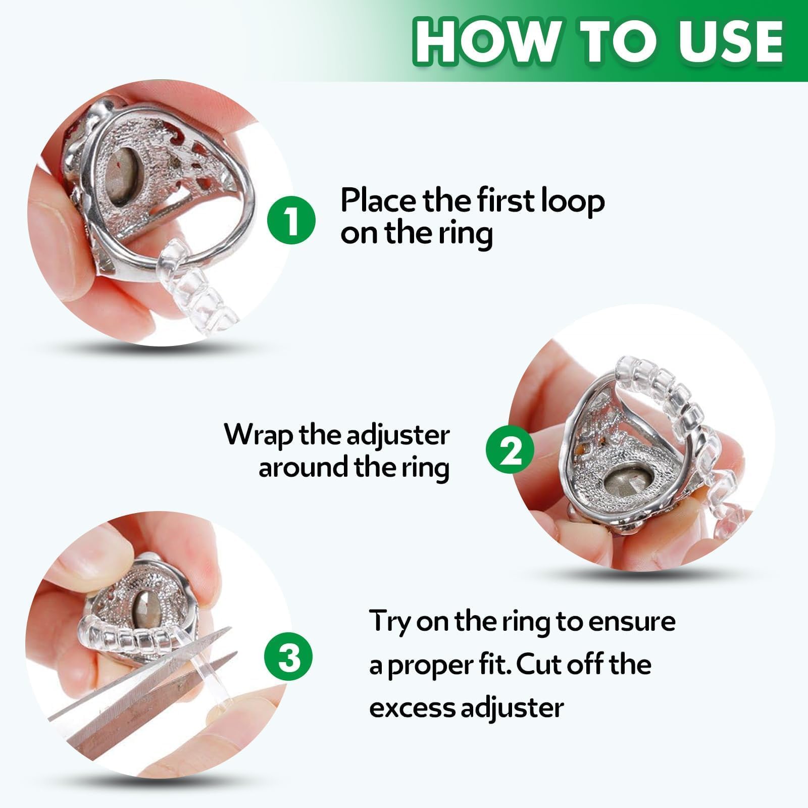 Anpro Ring Sizer Adjusters for Loose Rings - 15-Pack Multiple Styles, Invisible Spacer Guards & Tighteners for Women, Fits Almost Any Ring