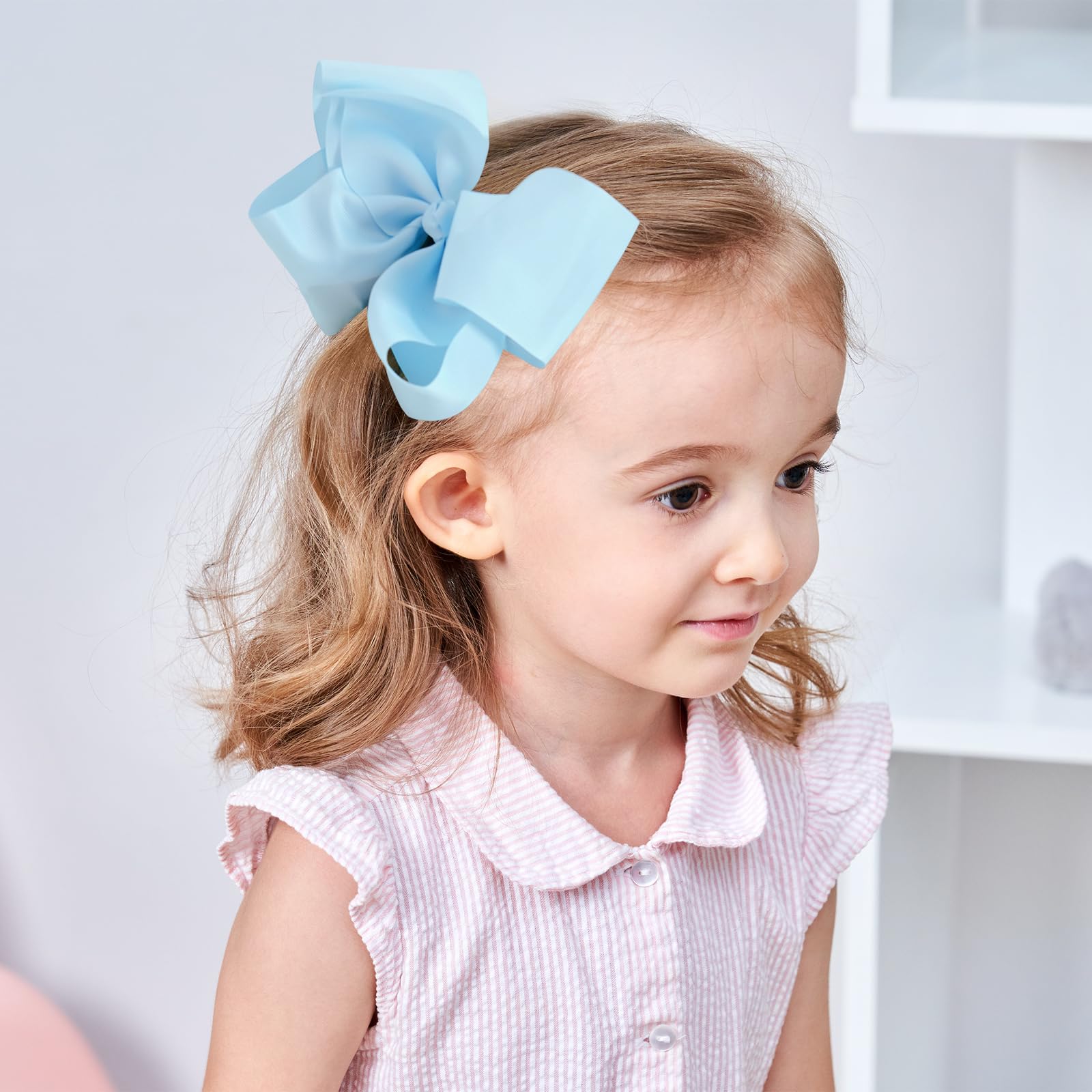 20PCS Big 6 Inch Hair Bows for Girls Grosgrain Ribbon Toddler Hair Accessories with Alligator Clips for Toddlers Baby Girls Kids Teens