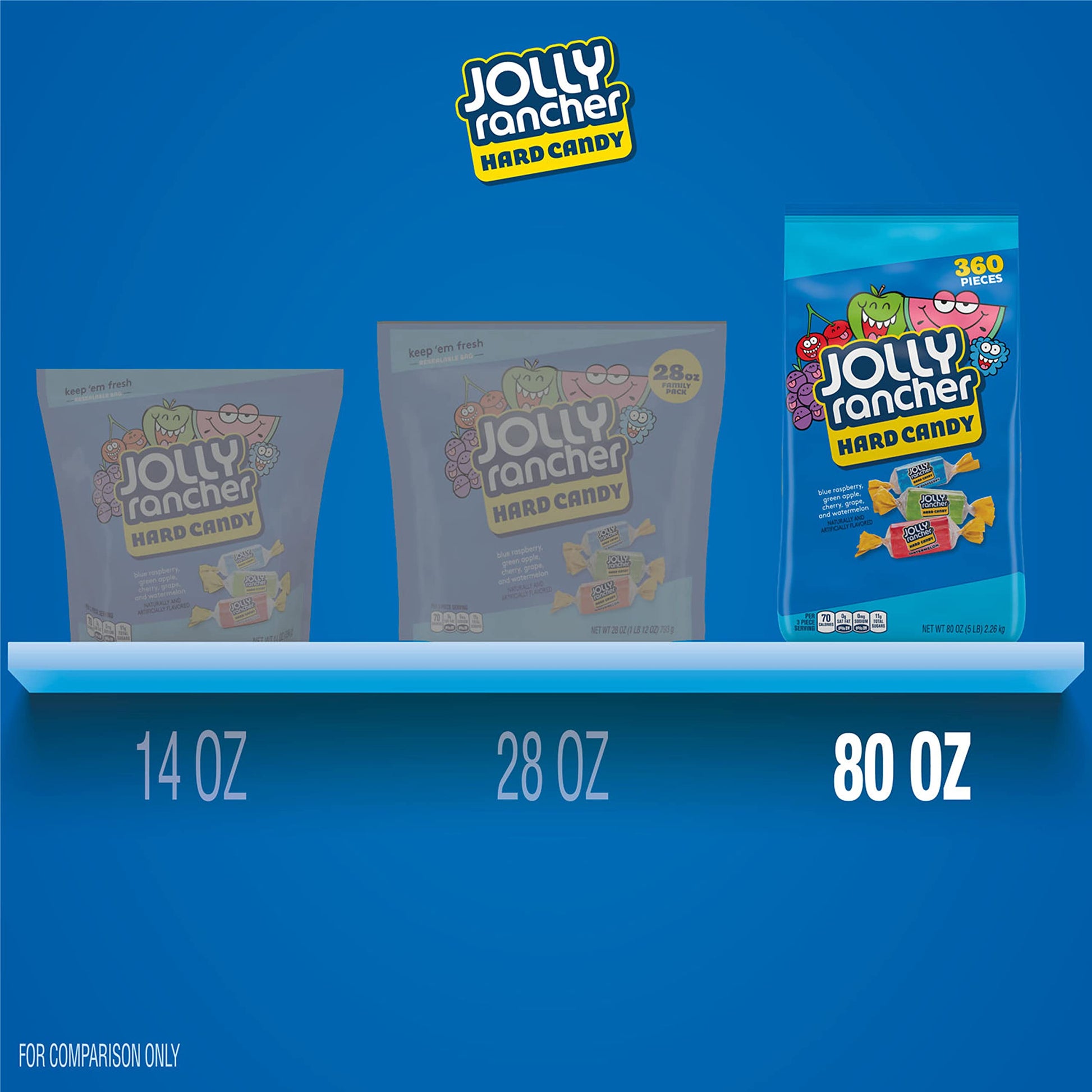 JOLLY RANCHER Assorted Fruit Flavored Hard Candy Bulk Bag, Halloween Candy, 5 lb