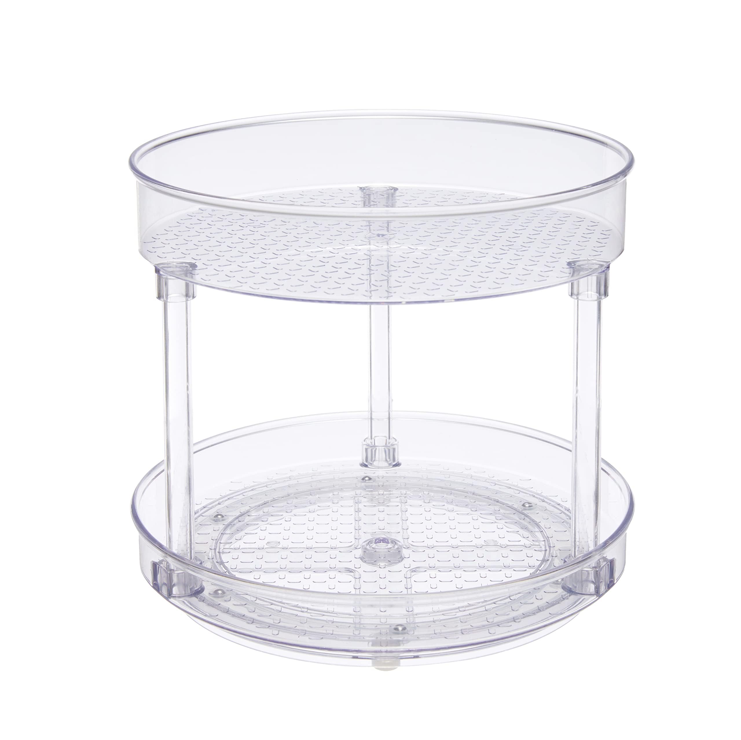 Basics Lazy Susan Turntable Organizer, 9" Diameter, 2 Tier, Clear