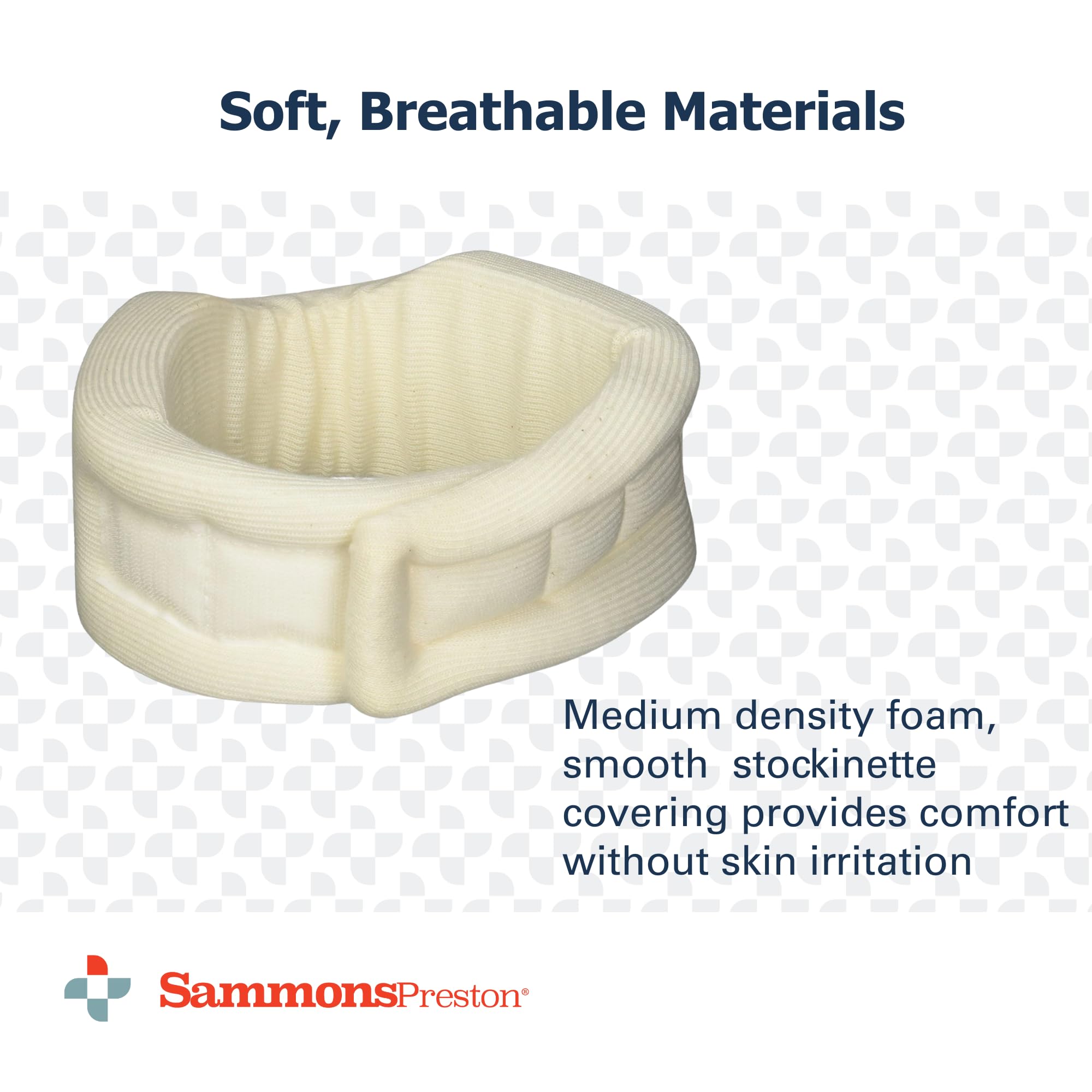 Sammons Preston Universal Contour Cervical Brace, Adjustable Hook and Loop Closure, For Neck Strain, Injury, or Post-Op Surgery, Relieves Neck Pain and Spine Pressure, Cream Color, 2” High