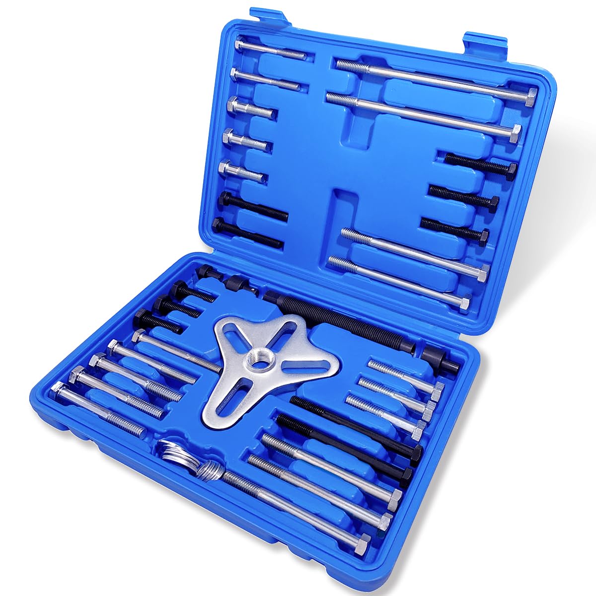 Thorstone 46pcs Harmonic Balancer Puller Set, Steering Wheel Flywheel Crankshaft Pulley Puller