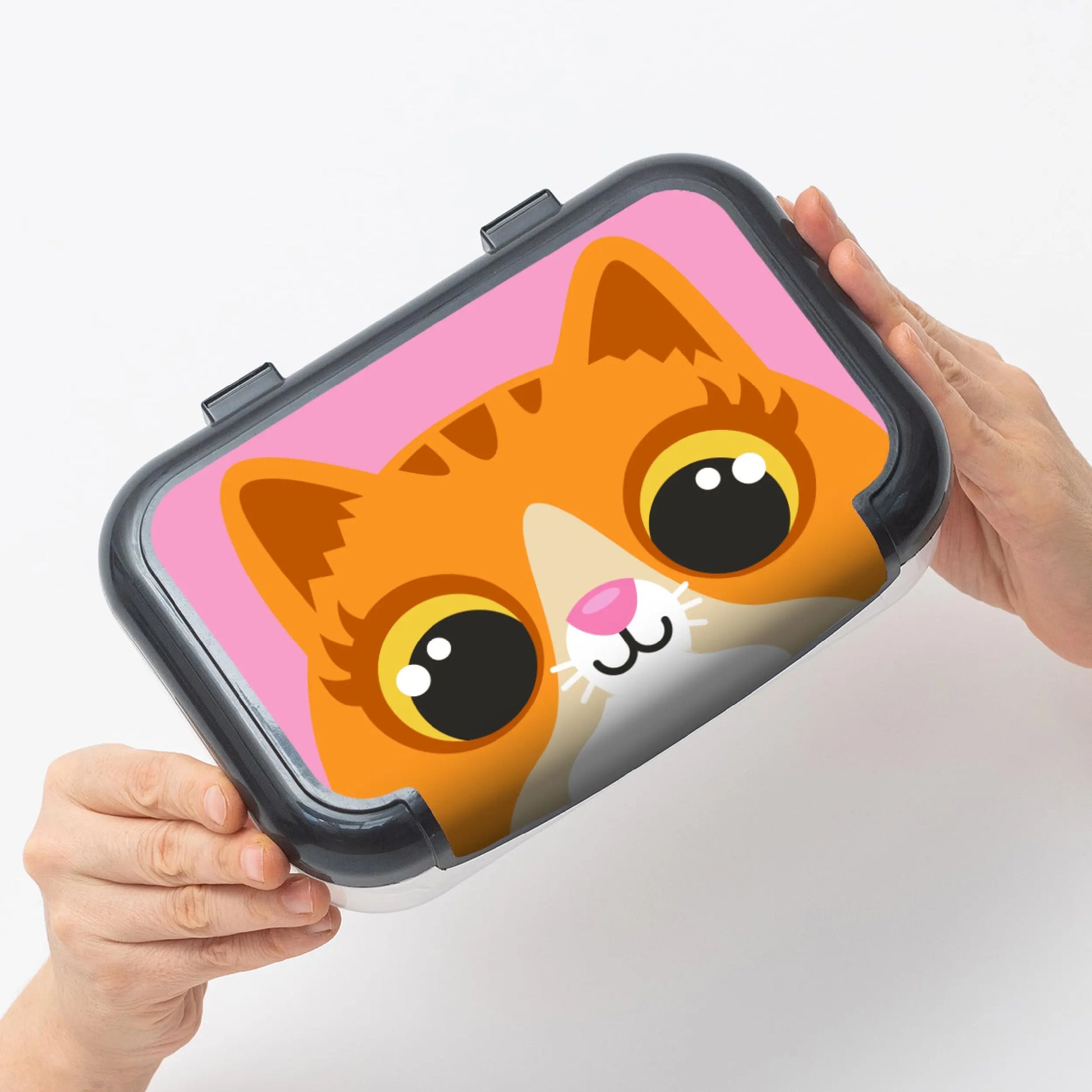 ZIPIT Recycled Plastic Pencil Box for Girls, Large Capacity Pencil Case for School, Durable Stationery Organizer Box, Kitty