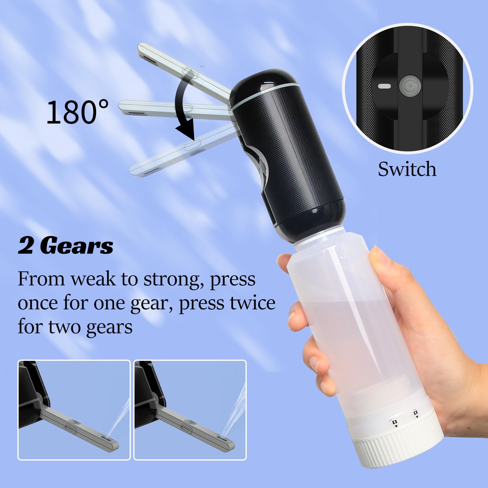 Portable Bidet for Travel, VITCOCO Rechargeable Electric Travel Bidet Sprayer with Adaptor, Waterproof High Pressure Handheld Bidet for Women Men Baby Cleaning