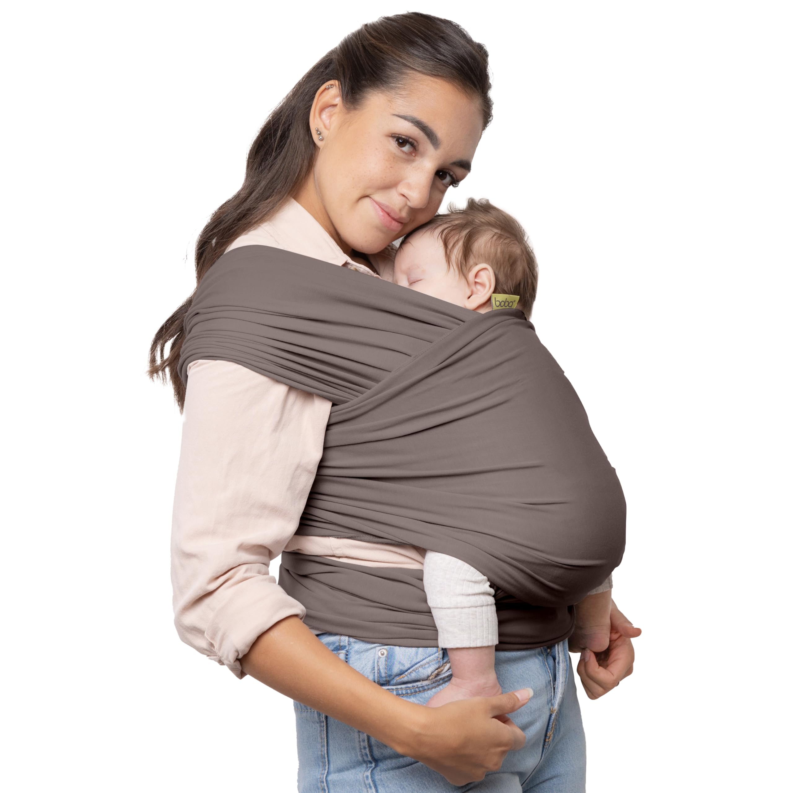 Boba Baby Wrap Carrier - Original Baby Sling Carrier for Newborns (7-35 lbs), Soft, Secure, Hands-Free & Ergonomic, Ideal for Comfortable Bonding, New Parents (Grey)
