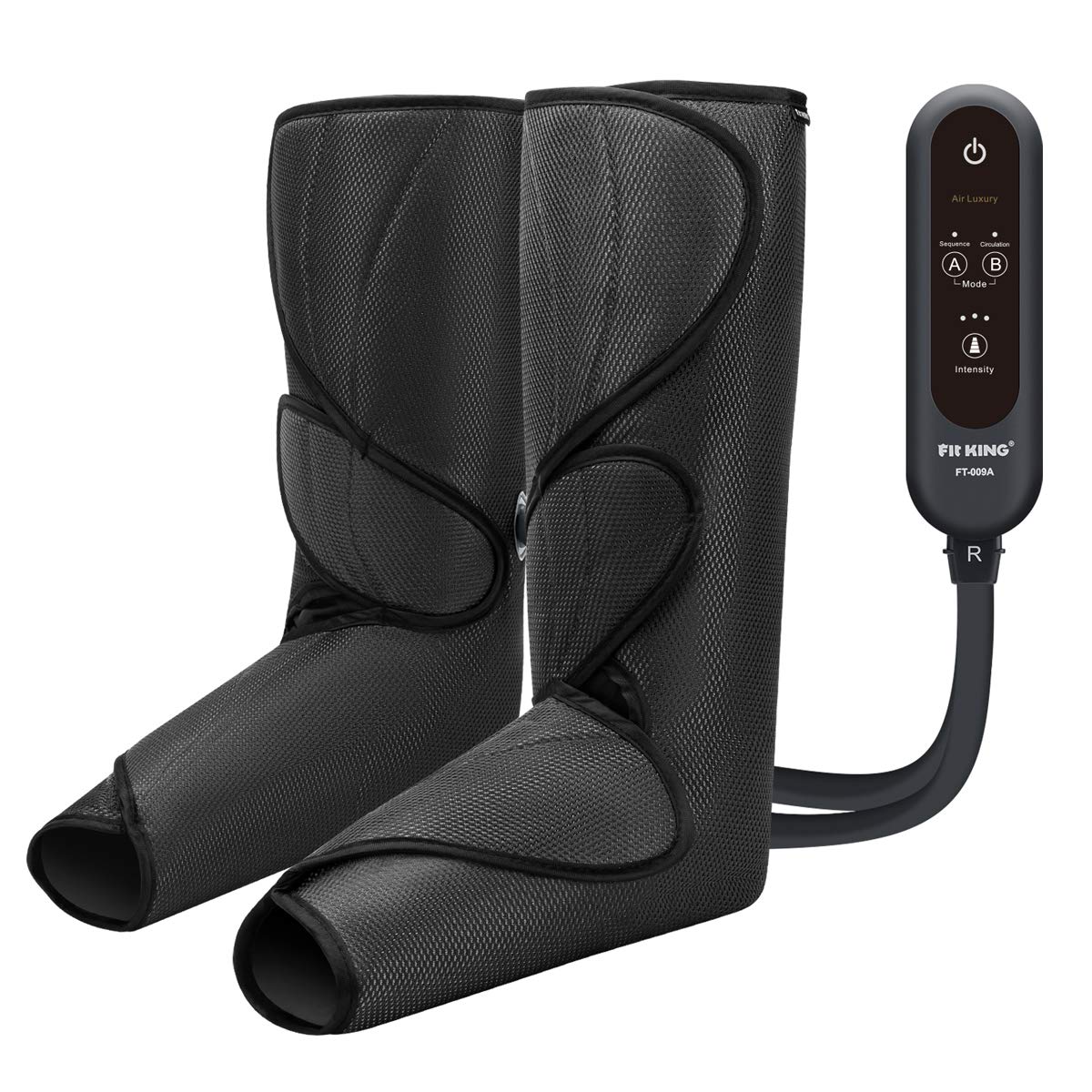 FIT KING Leg Massager for Circulation Air Compression Leg and Foot Massager to Relieve Pain Swelling Edema with Handheld Controller - 3 Intensities 2 Modes - Great Gift for Wife Mom and Friend