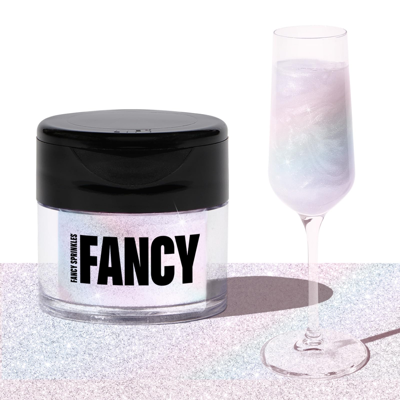 Fancy Sprinkles Moonstone Iridescent Premium Edible Glitter، جليتر صالح للأكل 100% لتزيين الأطعمة والمشروبات المتلألئة بدون طعم أو قوام (4 جم)