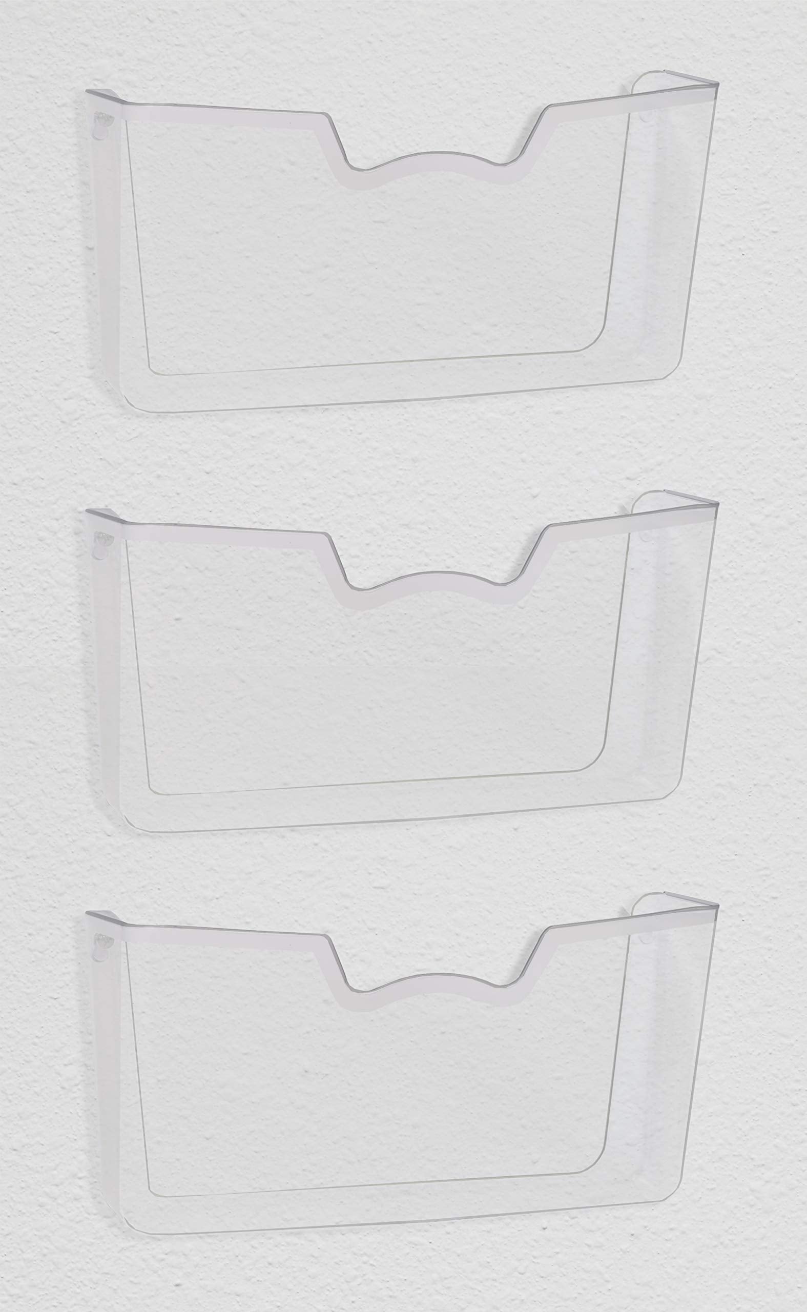 Simple Houseware Clear Single Pocket Wall Mount for Hanging File Holder, 3 Packs