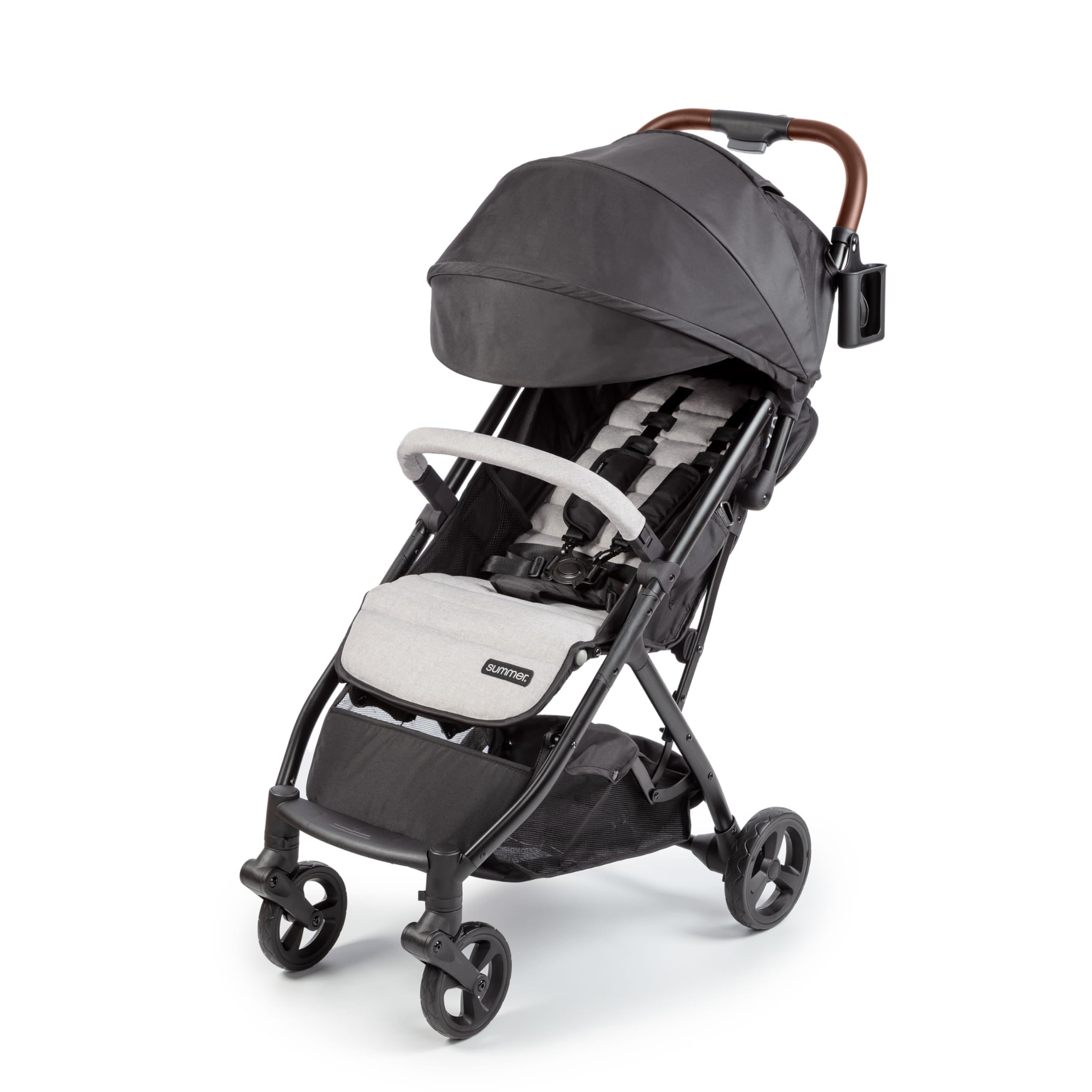 Summer Infant Ingenuity 3Dquickclose CS+ Compact Fold Stroller – Lightweight Stroller with Oversized Canopy, Extra-Large Storage and Compact Fold, Gray