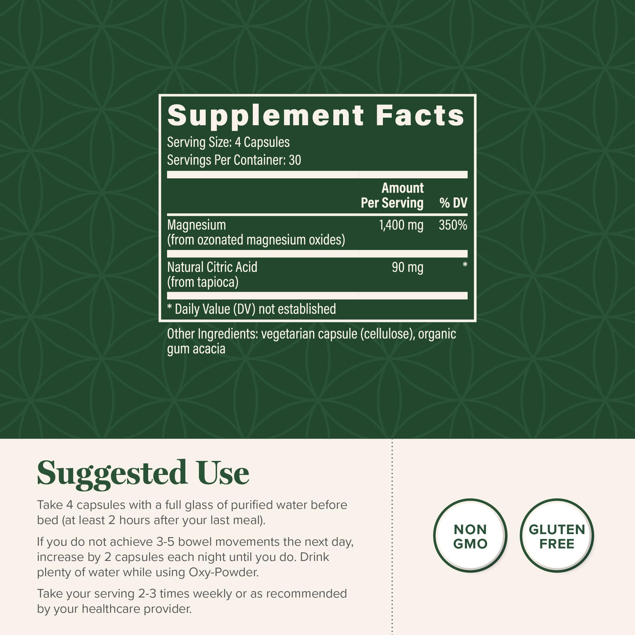 Global Healing Center Oxy-Powder Oxygen Based Safe and Natural Colon Cleanser and Relief from Occasional Constipation (120 Capsules)(Packaging may vary)