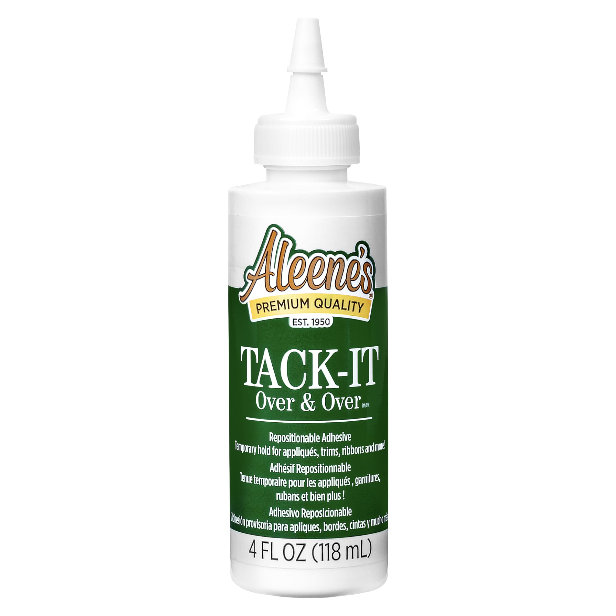 Aleene's Tack-It Over & Over Liquid Glue 4 fl oz, Repositionable and Removable Adhesive, Clear