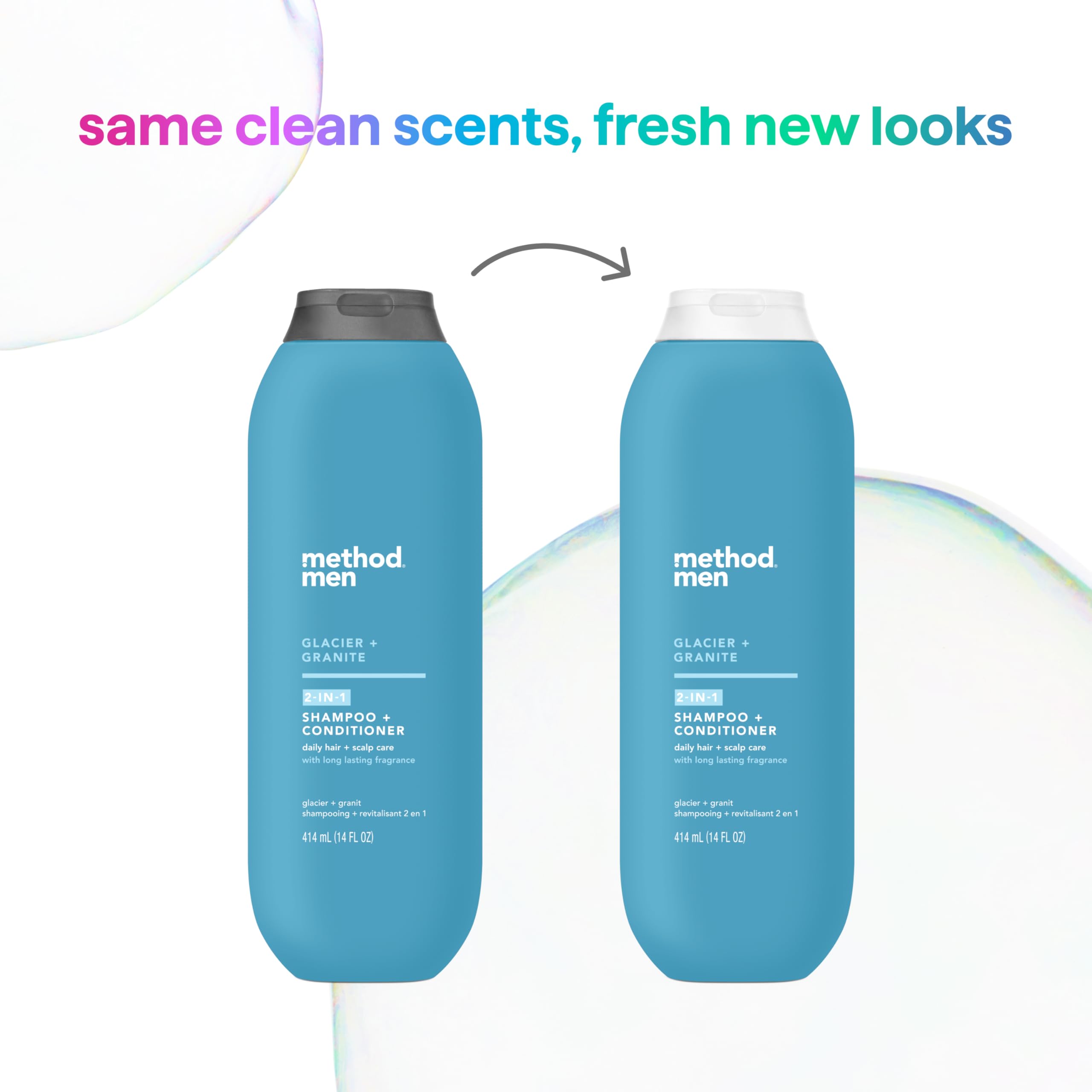 Method Men 2-in-1 Shampoo + Conditioner, Glacier + Granite, 14 oz