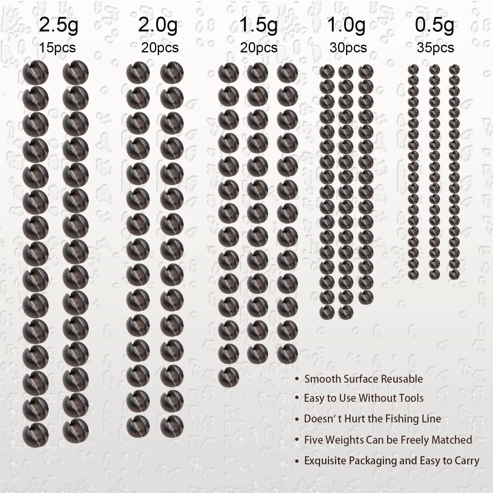 SANWEAL120PCS/200PCS Fishing Weights Sinkers - Premium Split ShotFishing Weights Sinkers - Round Removable Fishing Sinkers - 5/6 Sizes
