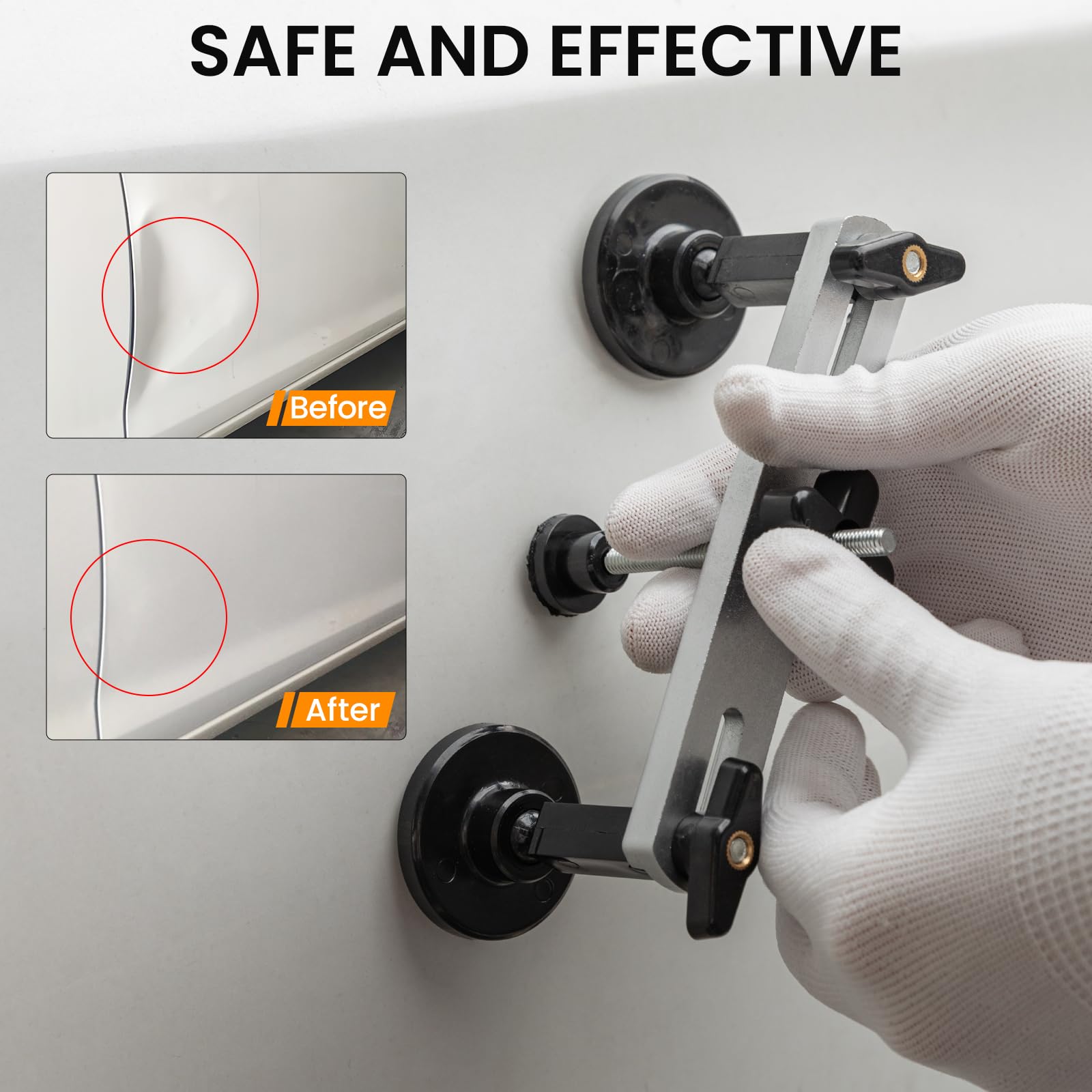 Car Dent Puller Kit, 135 PCS Paintless Dent Removal Kit, Car Dent Repair Kit with Slide Hammer 2 in 1 T-bar, Golden Lifter, Bridge Puller, Suction Cup, Dent Remover Tool for Car Hail Damage DIY Repair