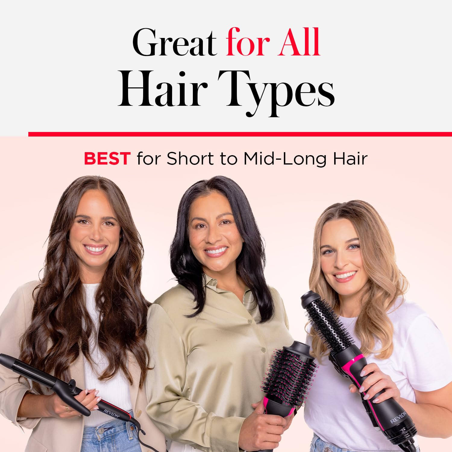 REVLON One-Step Volumizer Hair Dryer and Styler – Easy Salon-Style Blowouts – Less Frizz, More Shine, and Reduced Heat Damage, for All Hair Types and Lengths (Black)