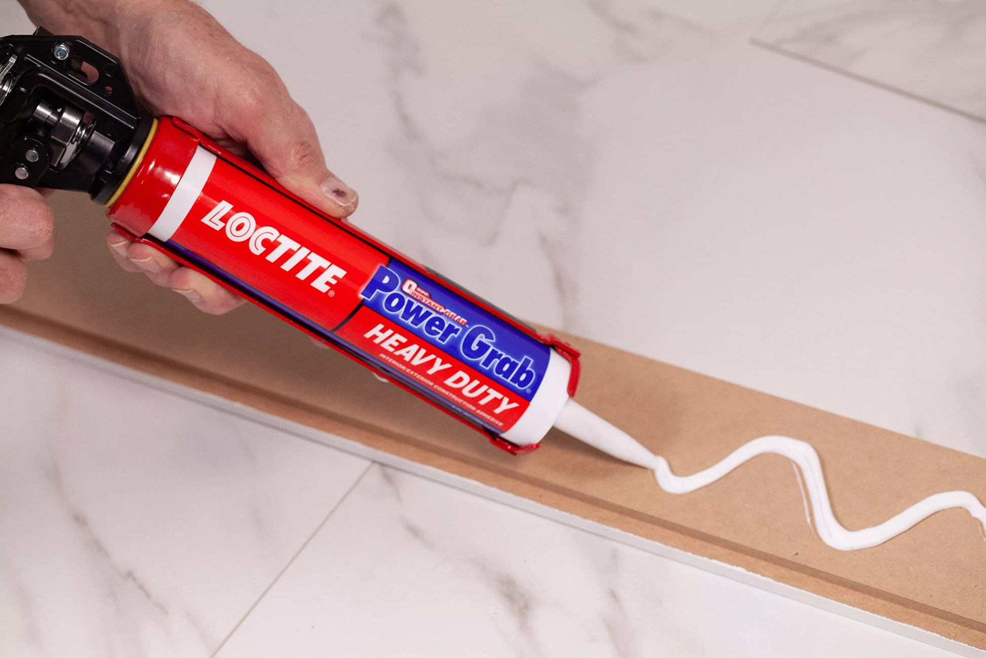 Loctite Power Grab Express Heavy Duty Construction Adhesive, 9 fl oz Cartridge, 1 Pack - Versatile Constuction Glue for Wood, Wall, Tile, Foam Board & More
