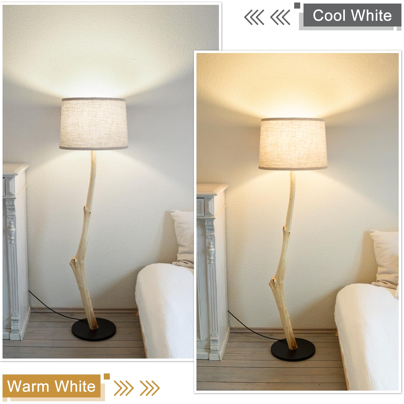 Lampshades Set of 2, Drum Lampshades 11.6" Top x 12.6" Bottom x 9.8" High, Seaside village Medium Lampshades (Spider Fitter), Beige Lampshades Natural Linen Hand Crafted, Easy Assembly Required