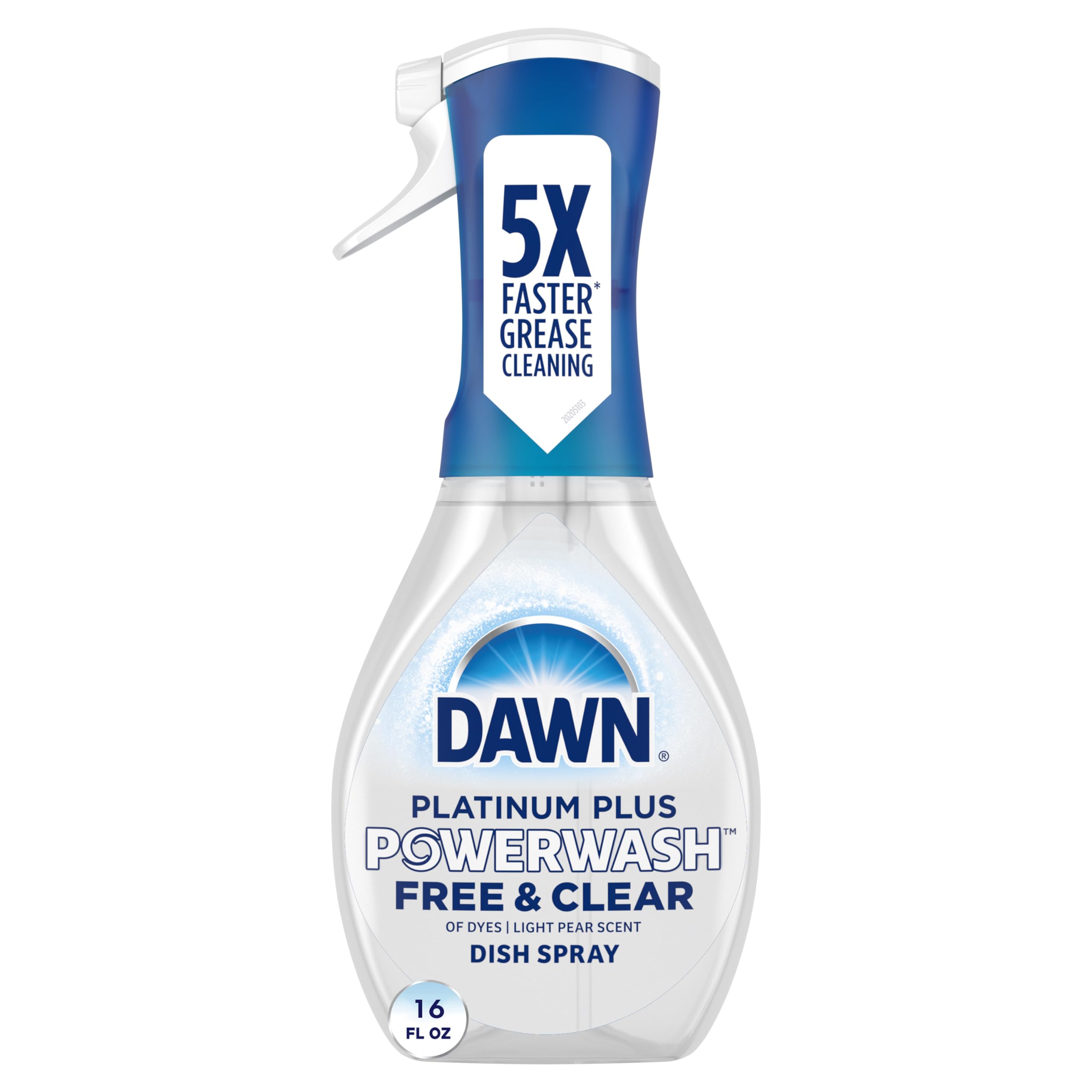 Dawn Powerwash Free & Clear Light Pear Dish Spray, Dish Soap Starter Kit, 16 Fl Oz