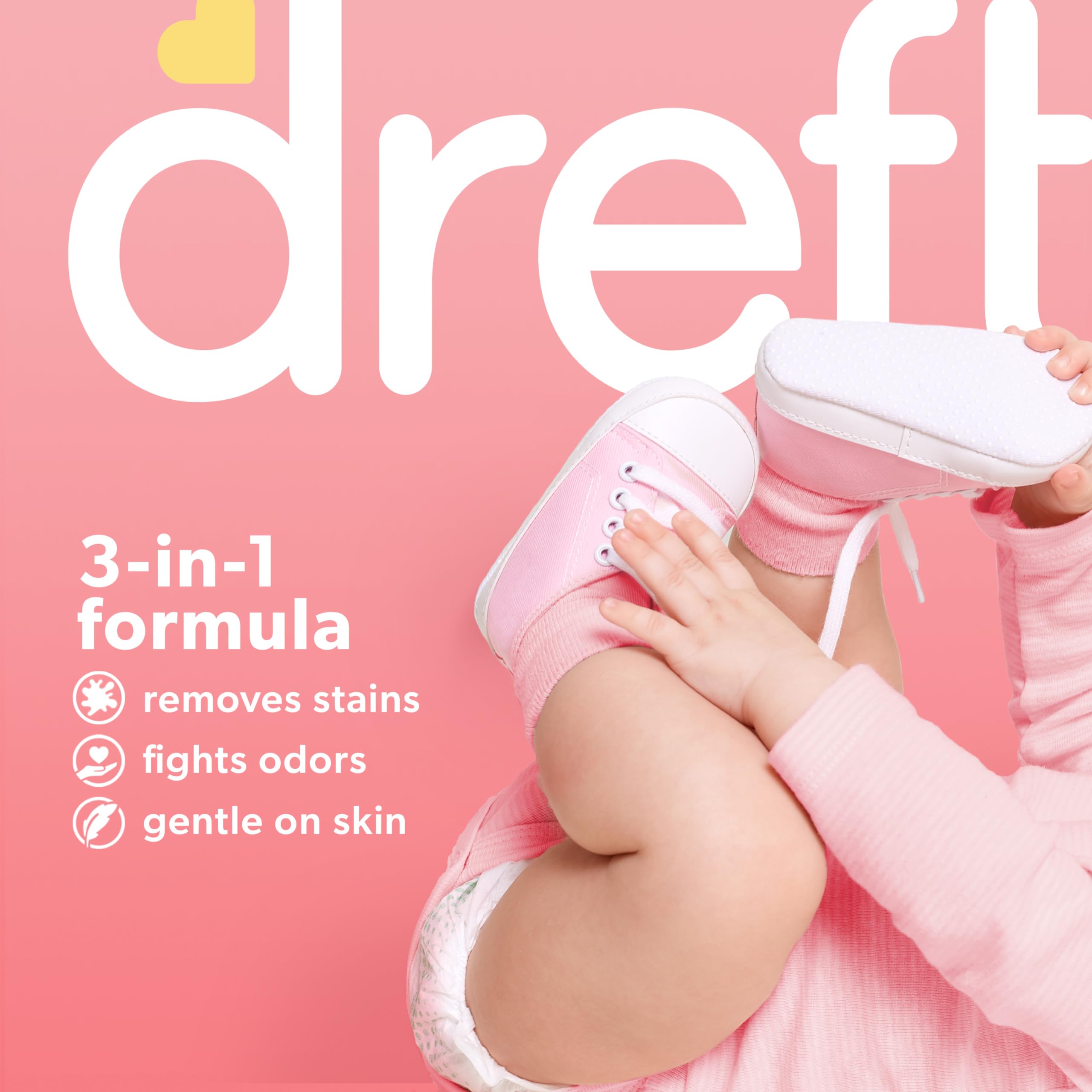 Dreft Stage 1 Newborn Baby Laundry Detergent Liquid, HE Compatible, 114 Loads, Laundry Soap for Sensitive Skin, Baby Laundry Detergent, Newborn Essentials