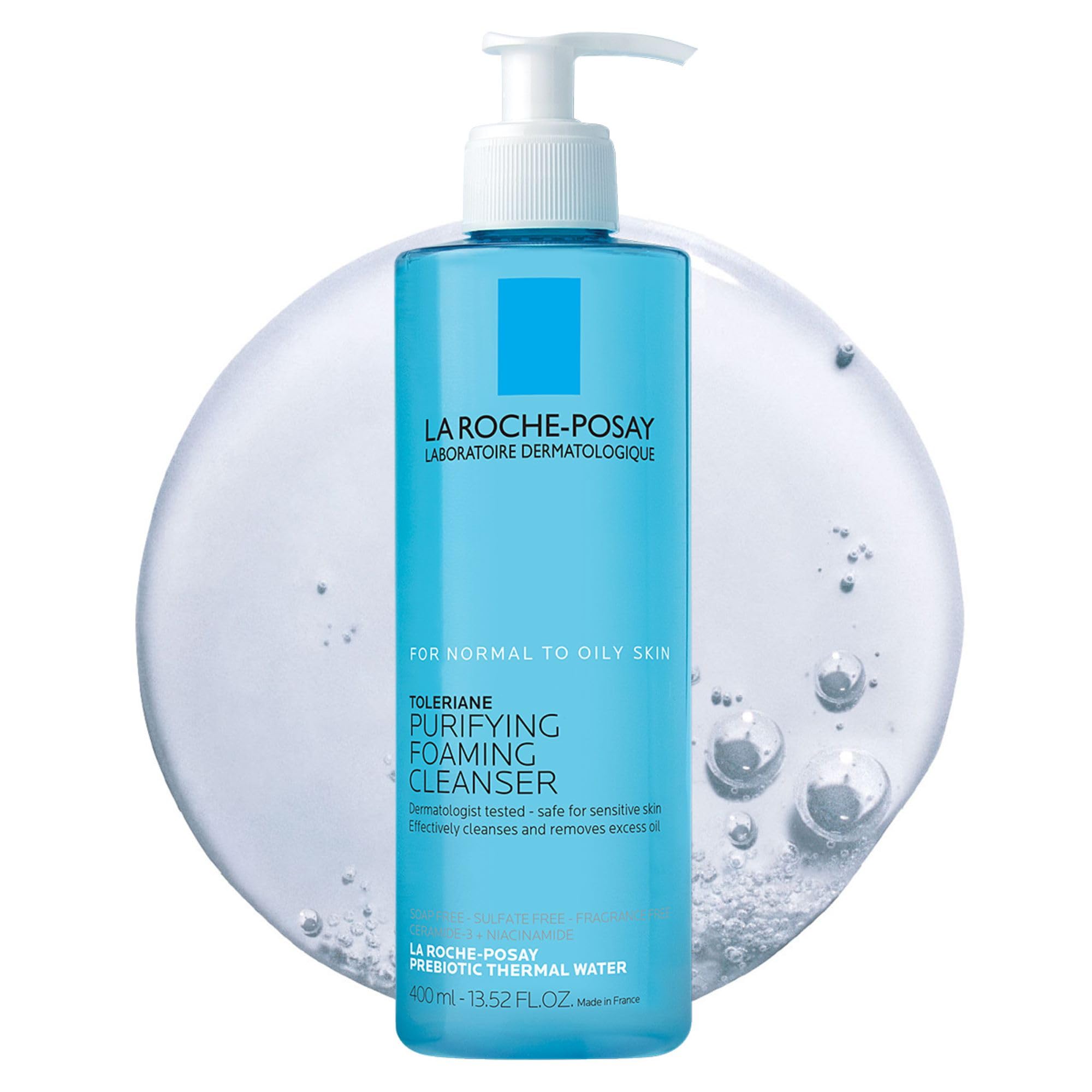La Roche-Posay Toleriane Purifying Foaming Facial Cleanser, Oil Free Face Wash for Women & Men with Niacinamide + Ceramides, Pore Cleanser Safe For Sensitive Skin, Won't Dry Out Skin, Soap Free, 400ml