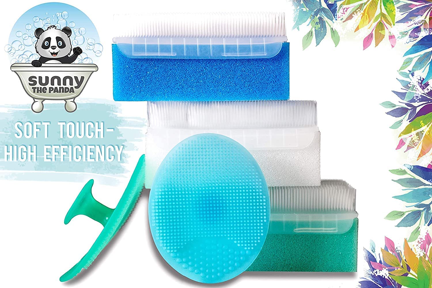 Cradle Cap Brush for Babies - Cradle Cap Treatment | Baby Sponge for Bathing | Baby Brush and Comb Set Newborn | Baby Comb & Scalp Scrubber (Set of 6)