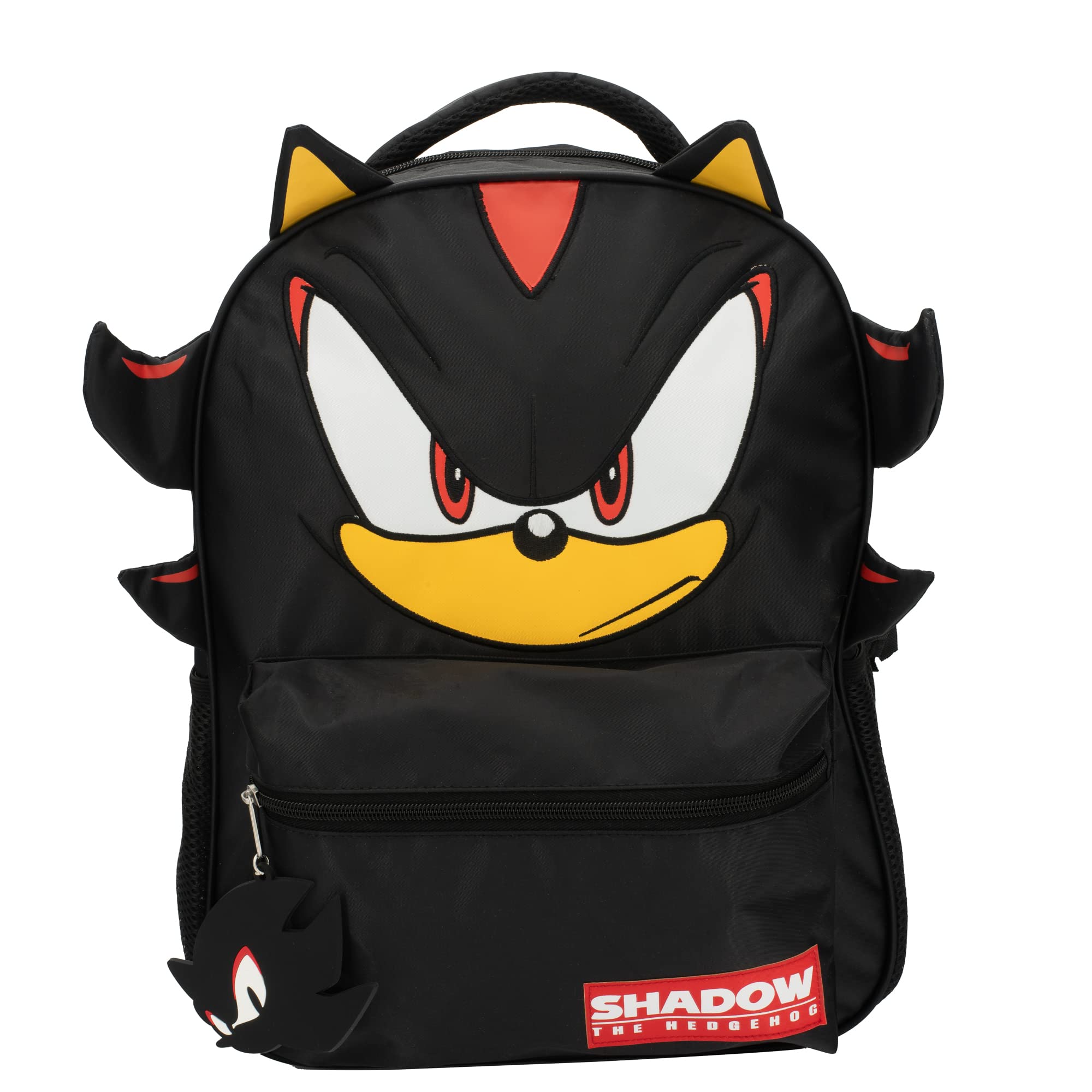 AI ACCESSORY INNOVATIONS Sonic The Hedgehog Backpack for Boys & Girls, Shadow 16 Inch Schoolbag with 3D Features, Durable School Bag for Kids