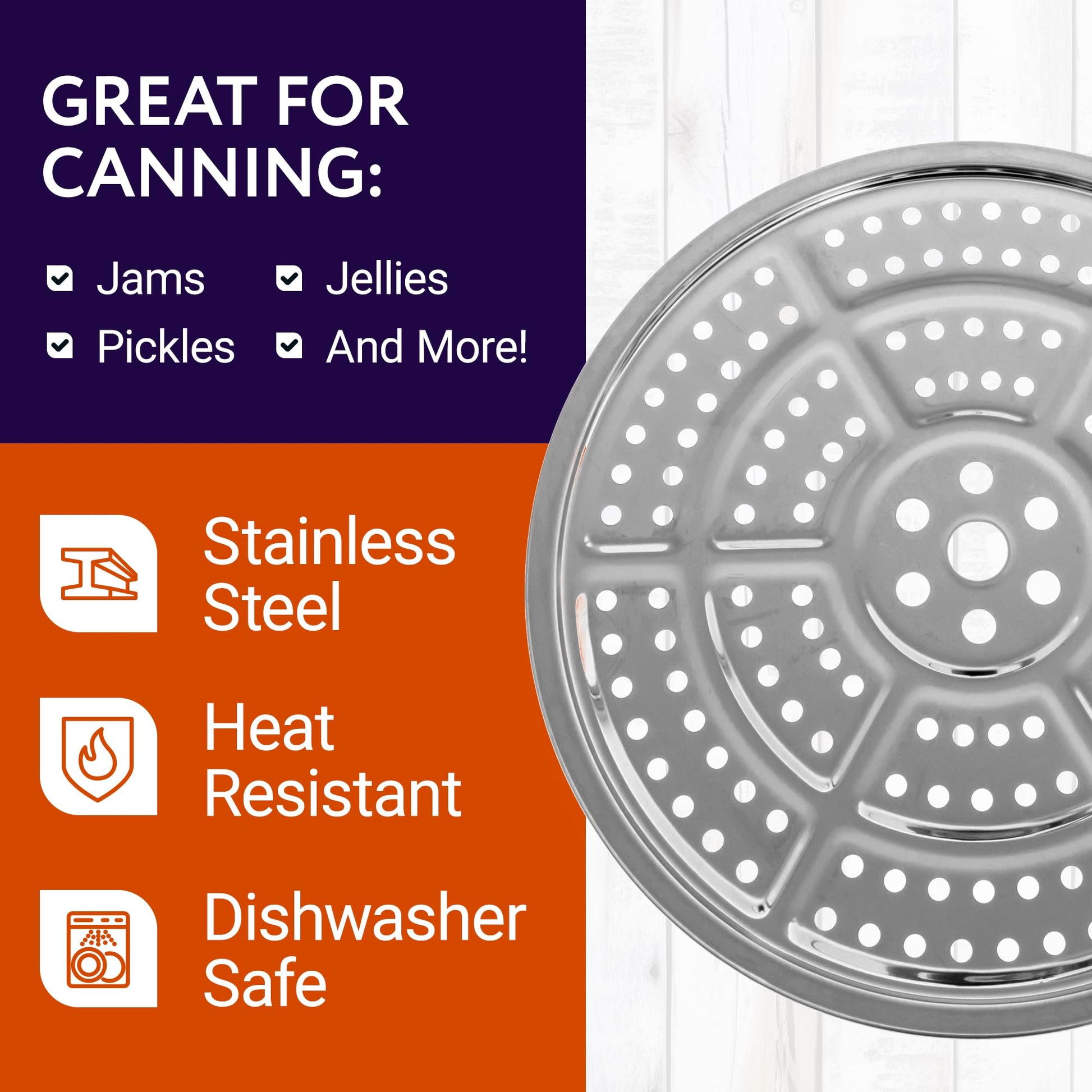 IMPRESA 2-Pack Canning Rack for Pressure Cooker - Stainless Steel - Compatible with Presto, All American Pressure Canner and More - 11 Inch (28cm Canners for Canning)