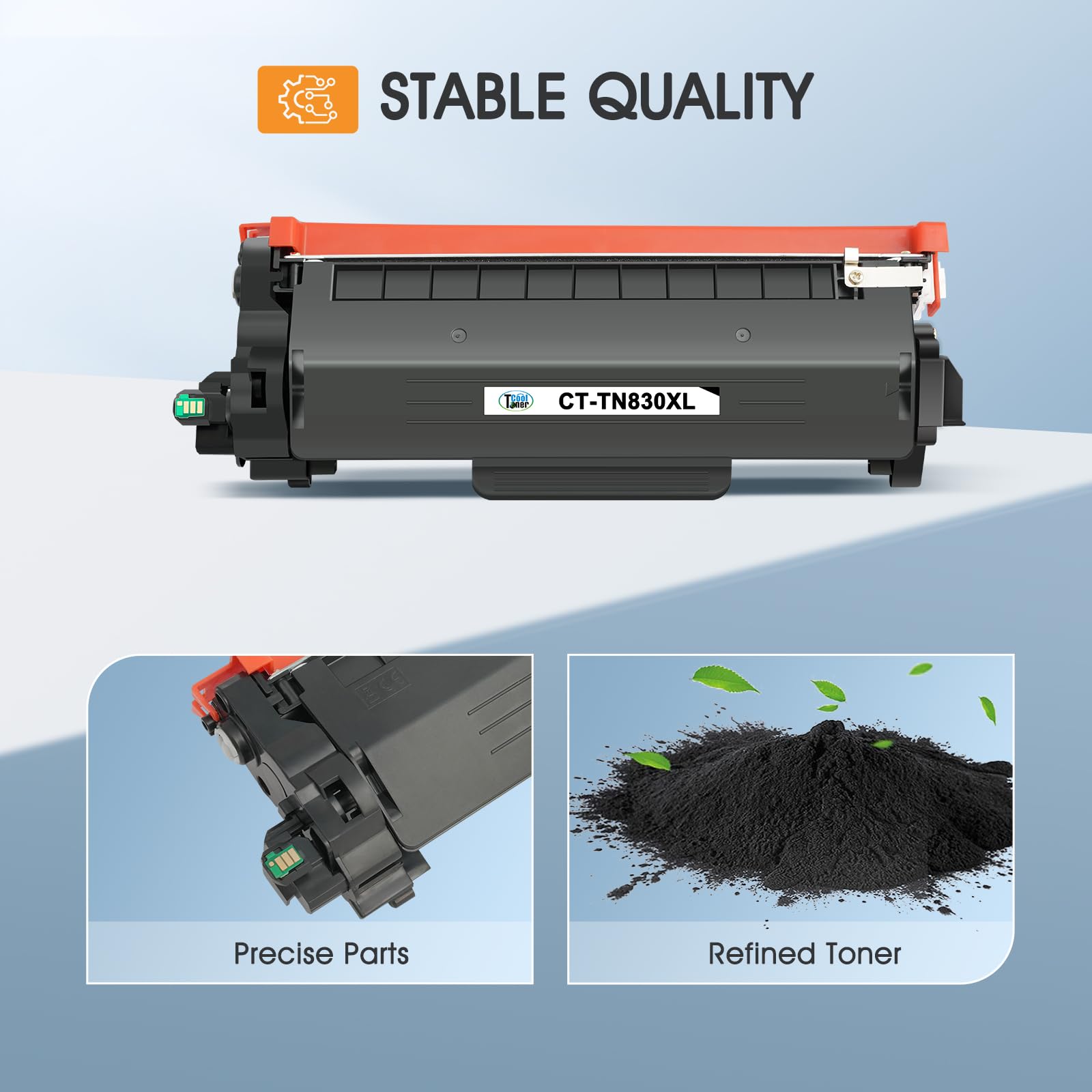 TN830XL TN830 830XL Toner for Brother Printer HL-L2460DW DCP-L2640DW Replacement for Brother TN830 XL/V/R TN 830 XL TN-830XL Cartridge MFC-L2820DW HL-L2405W HL-L2400D Printer High Yield 2 Pack Black