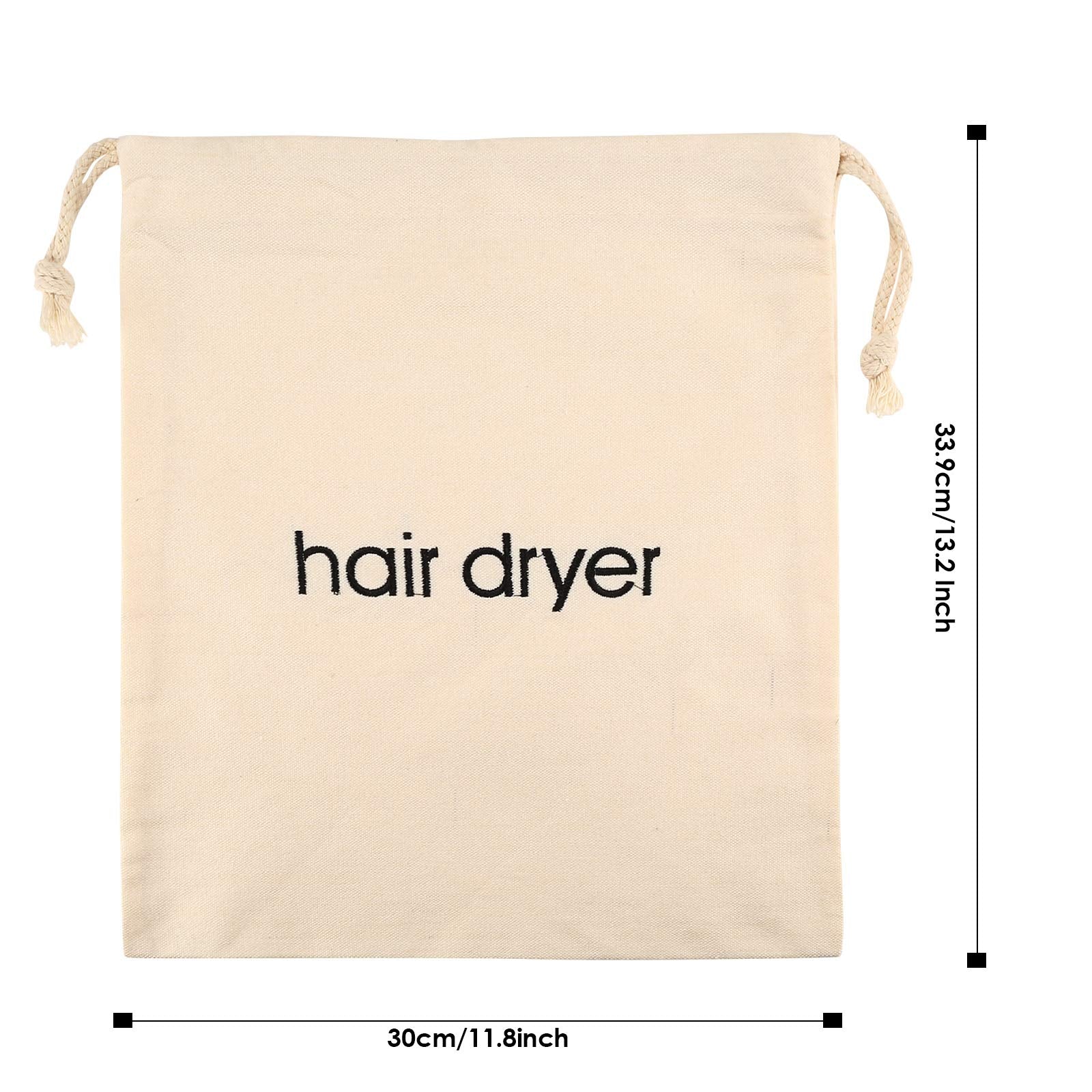 ERKXD Hair Dryer Bags Drawstring Bag Container Hairdryer Bag for travel bathroom (Black)