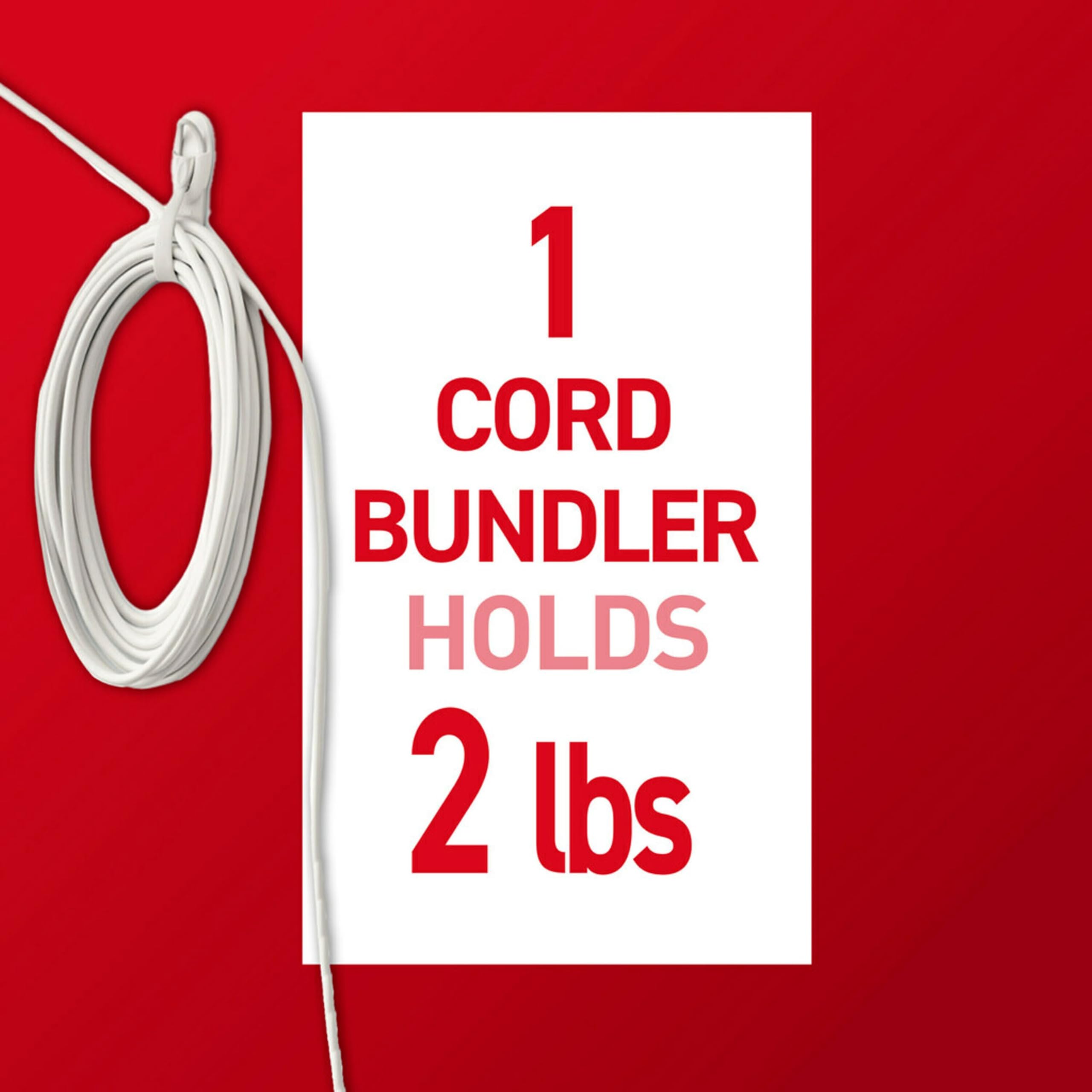 Command Cord Bundlers, Damage-Free Hanging Cord Organizer, No Tools Cord Bundler for Hanging Electrical Cables, 6 Gray Cord Bundlers and 12 Command Strips