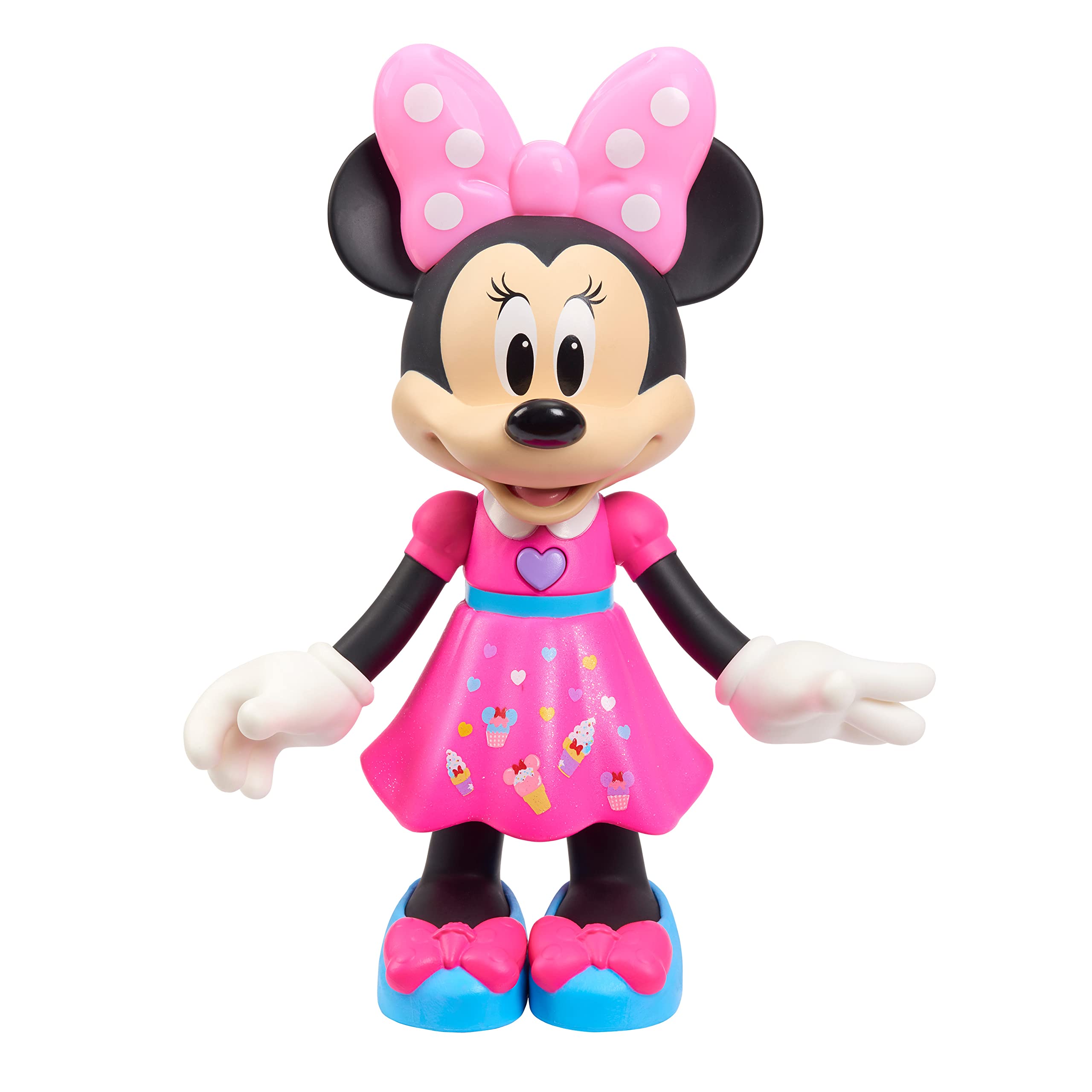 Disney Junior Sweets & Treats Minnie Mouse, Interactive 10-Inch Doll with Lights, Sounds, and Accessories, Kids Toys for Ages 3 Up, Amazon Exclusive by Just Play