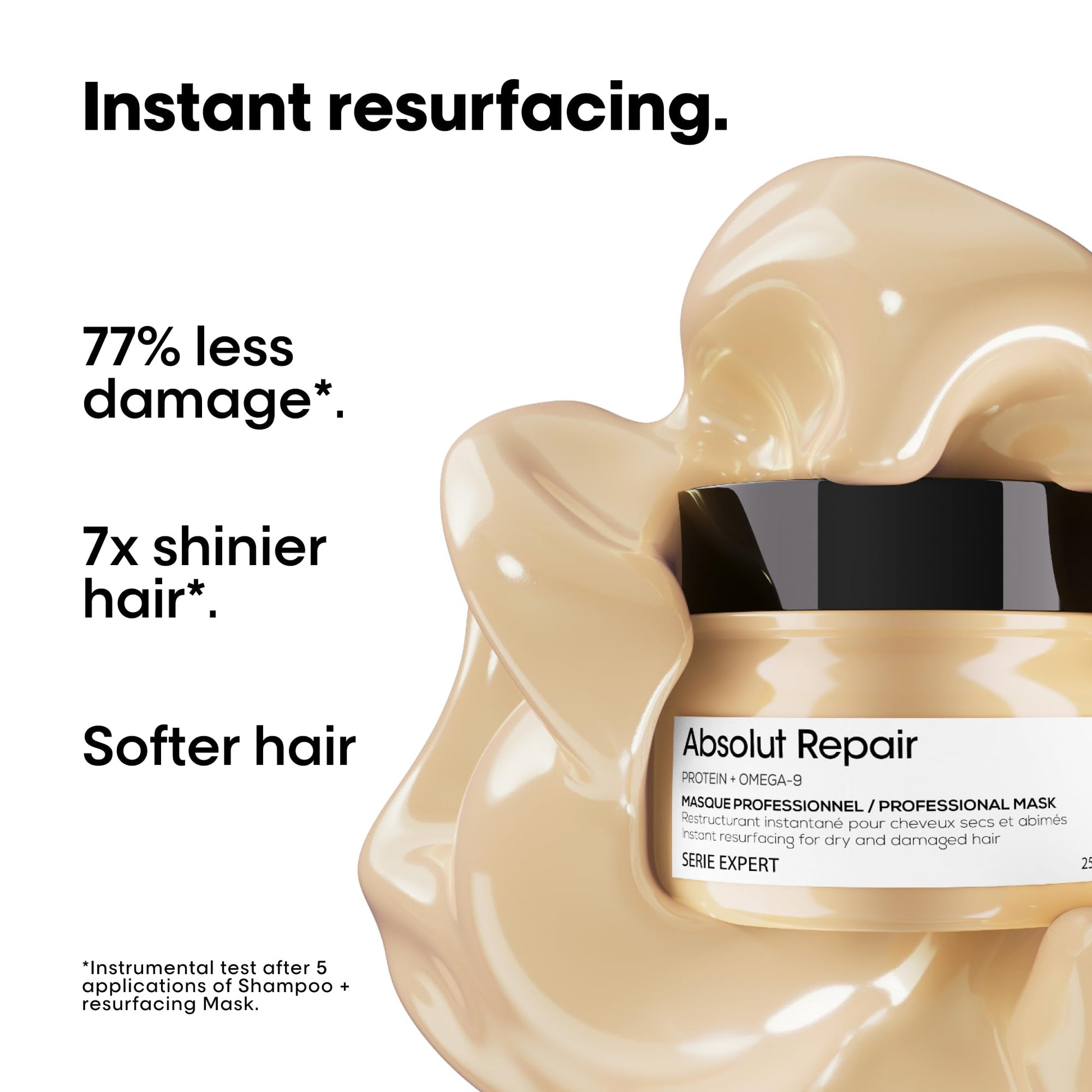 L'Oréal Professionnel Paris Absolut Repair Hair Mask - Protein Hair Treatment For Deep Nourishment, Hydrates, Repairs Damage & Adds Shine For Dry & Damaged Hair