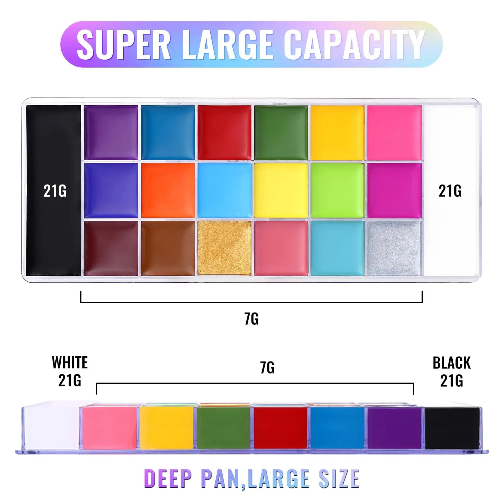 UCANBE Athena Face Body Paint Oil Palette, Professional Flash Non Toxic Safe Tattoo Halloween FX Party Artist Fancy Makeup Painting Kit For Kids and Adult