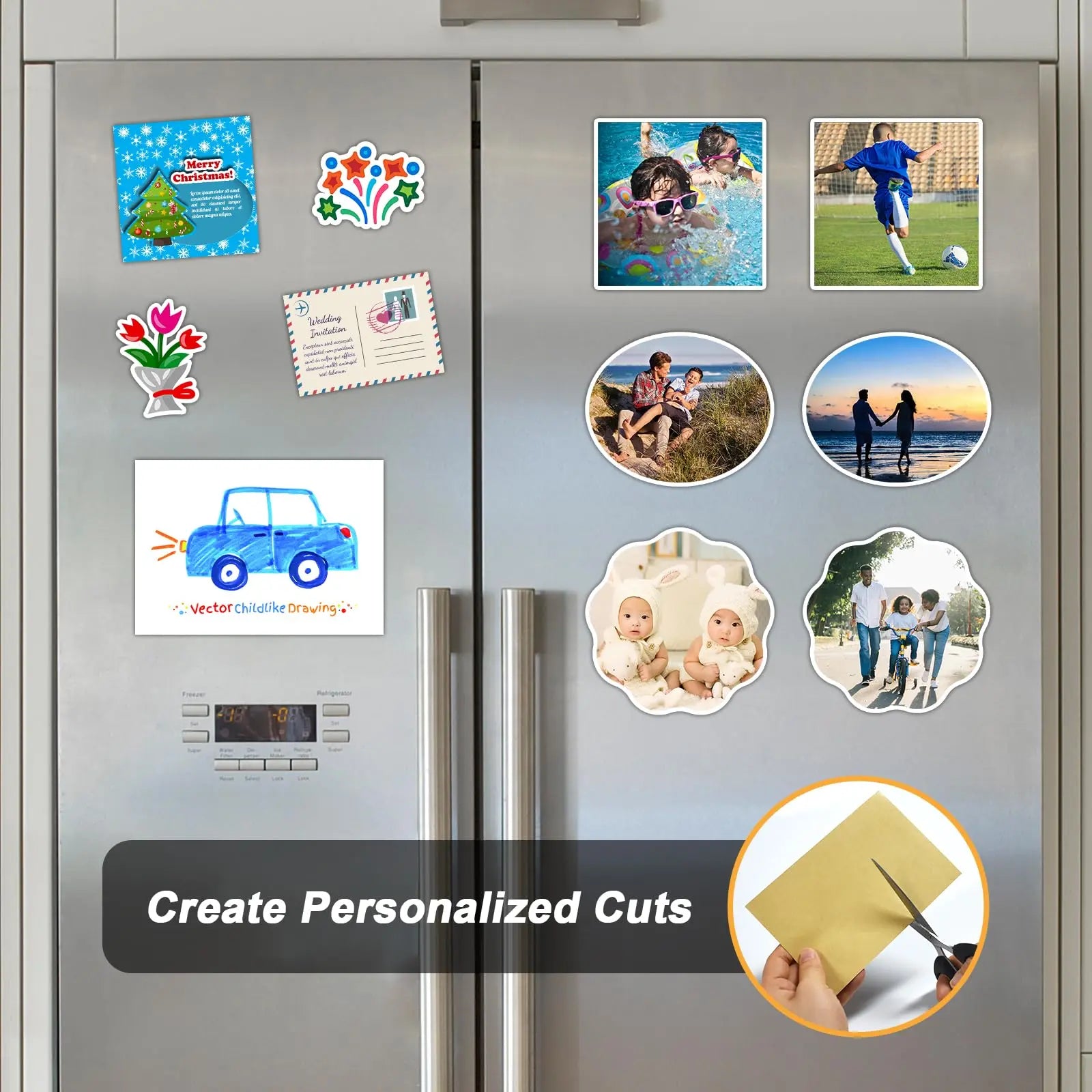 Towjug Cuttable Magnetic Sheets 6 Pack, Each 8" x 10", Stick Magnetic Paper with Adhesive Backing for Crafts, Paper Magnets and Stickers