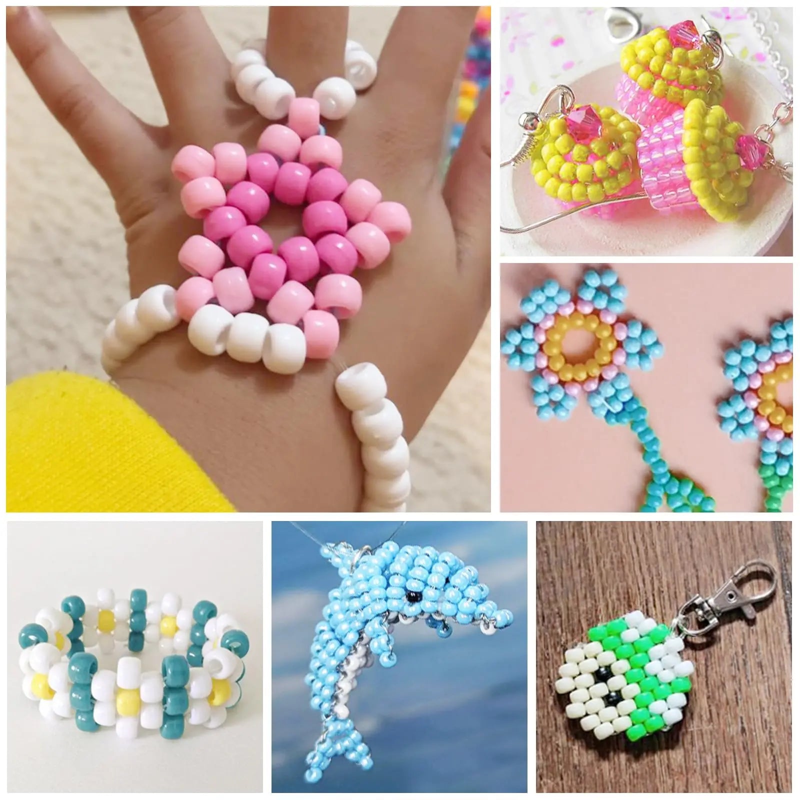 Simetufy 4200Pcs Pony Beads, 24 Colors Beads for Bracelets Making, Pony Beads Bulk for Hair Beads, Kandi Friendship Bracelet Beads for Craft, DIY Jewelry Making, Chirstmas Gifts (Boxed)