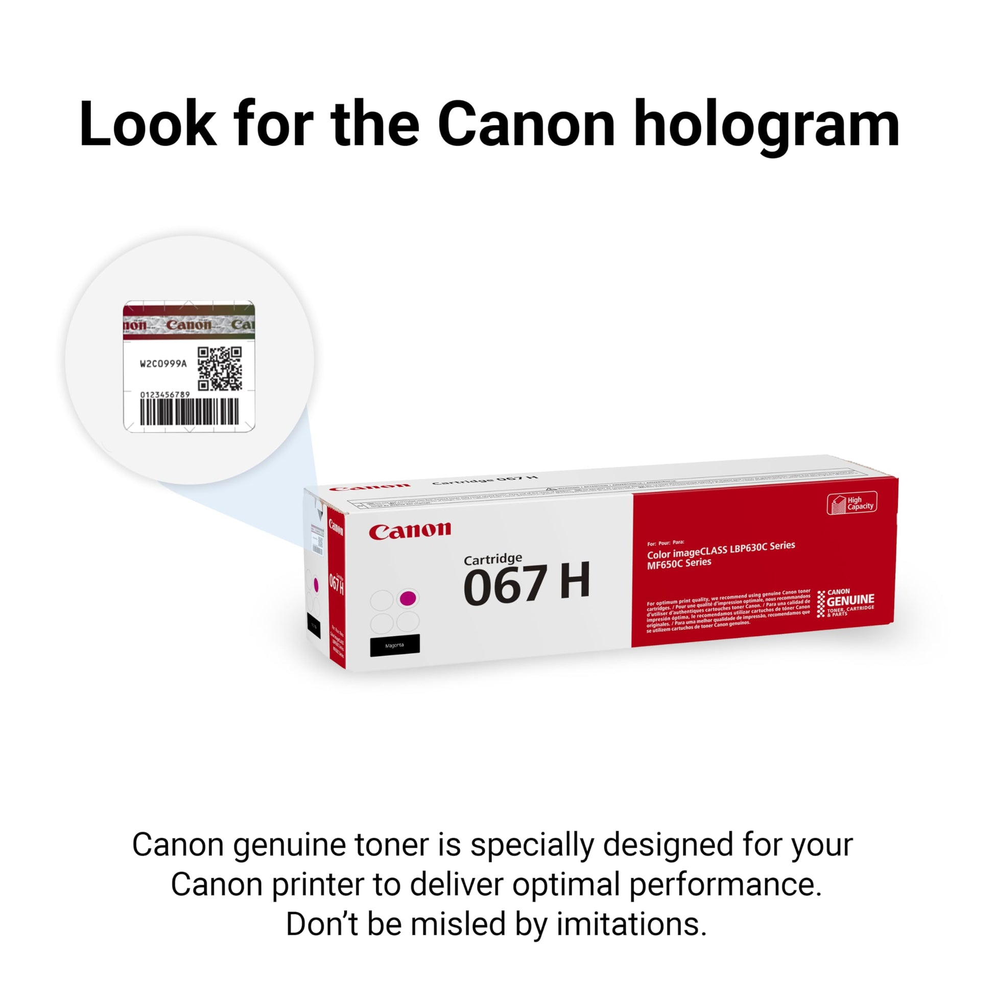 Canon Genuine 067 Magenta Toner Cartridge High Capacity Compatible with LBP633Cdw, LBP632Cdw, MF652Cdw, MF653Cdw, MF654Cdw, MF656Cdw