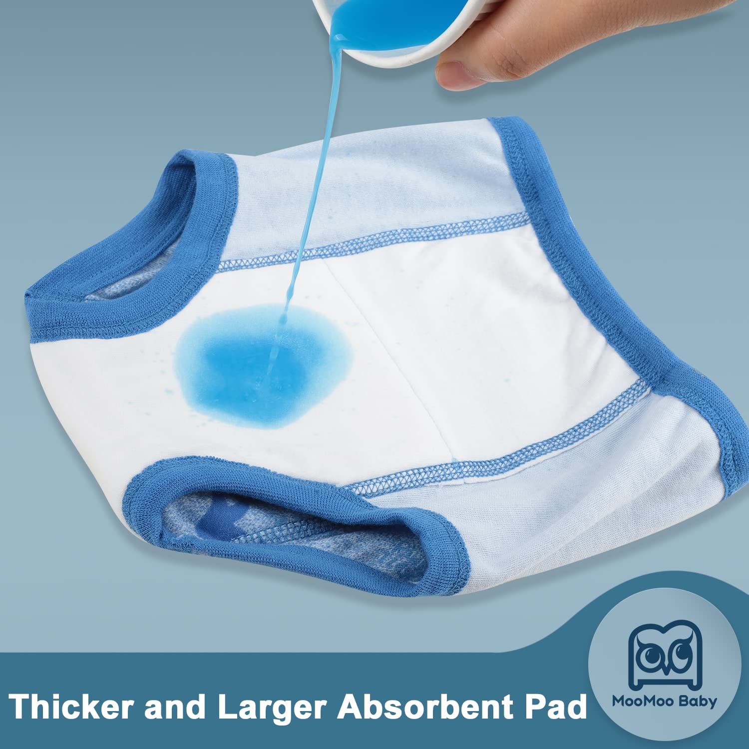MooMoo Baby Potty Training Underwear 10 Packs Absorbent Toddler Training Pants for Boys and Girls Cotton 3T