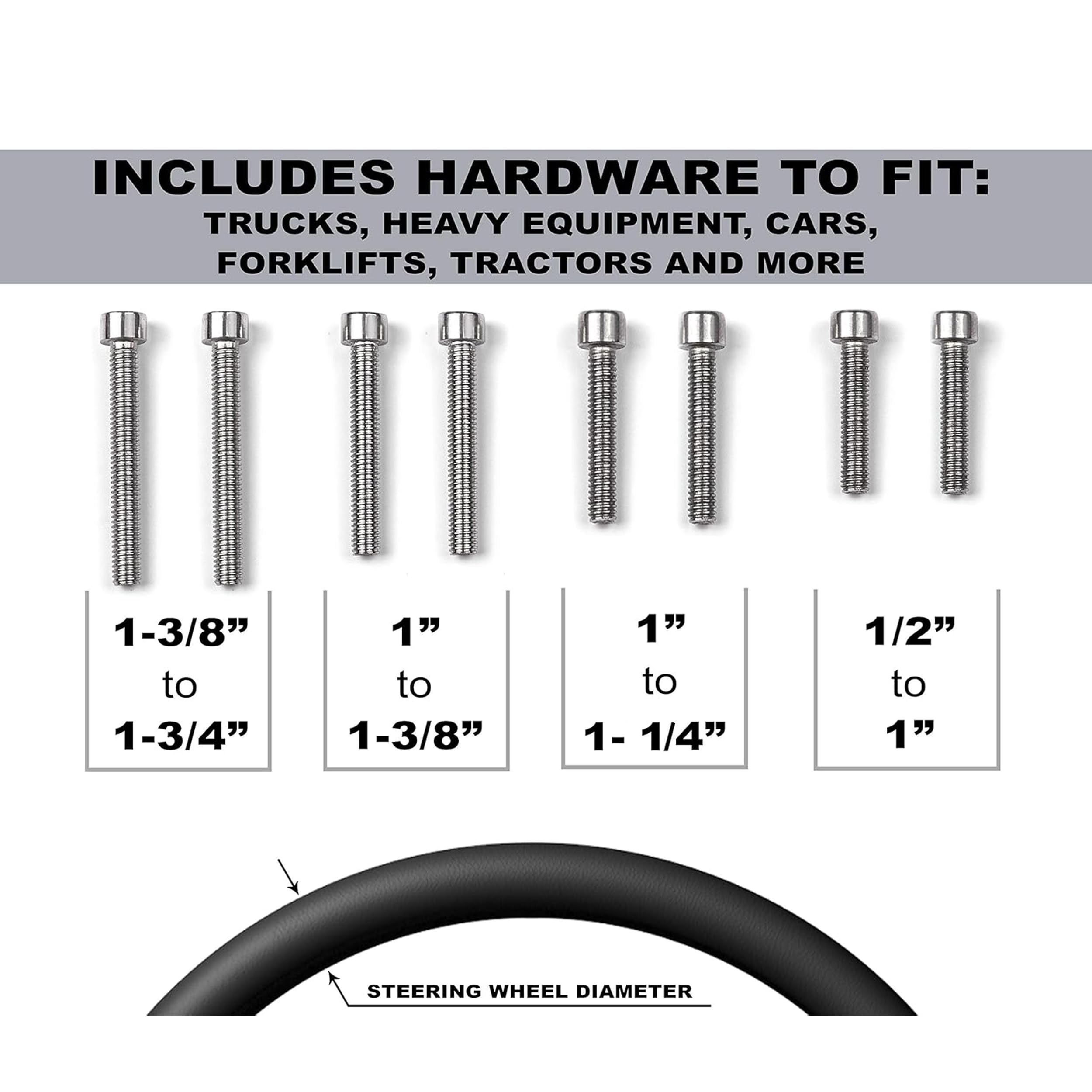 Deluxe Steering Wheel Power Handle Spinner Knob - Universal Steering Wheel Fit for Cars, Trucks, Tractors, Mowers, Forklifts, etc
