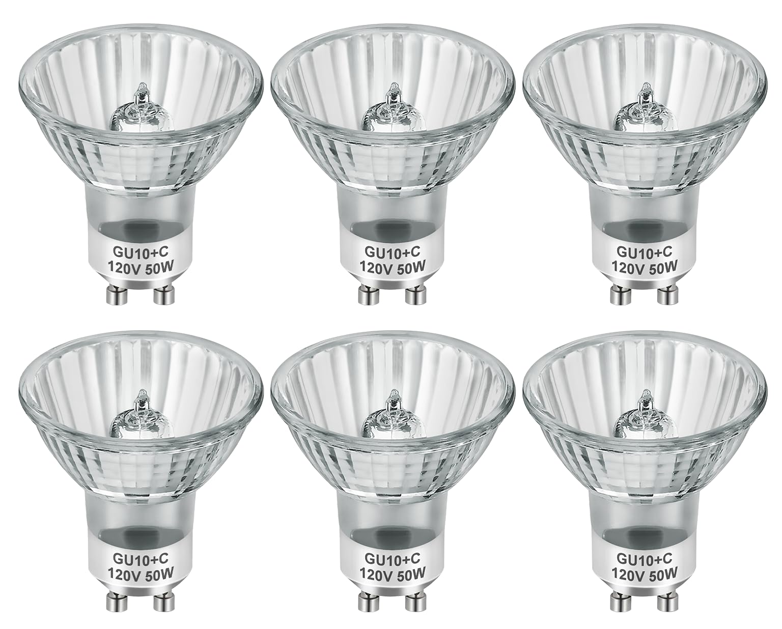 SerBion GU10 120V 50W Halogenlampen für Schienen- und Dunstabzugshauben, GU10+C Kerzenwärmerlampe mit Dimmfunktion, 2700K Warmweiß, 6000+ Stunden lange Lebensdauer, 6er-Pack